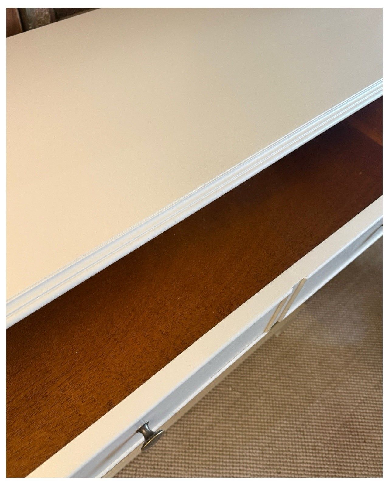 Contemporary Breakfront Sideboard/Bookcase & Keys Portland Stone & Olive 185cm photo vintage
