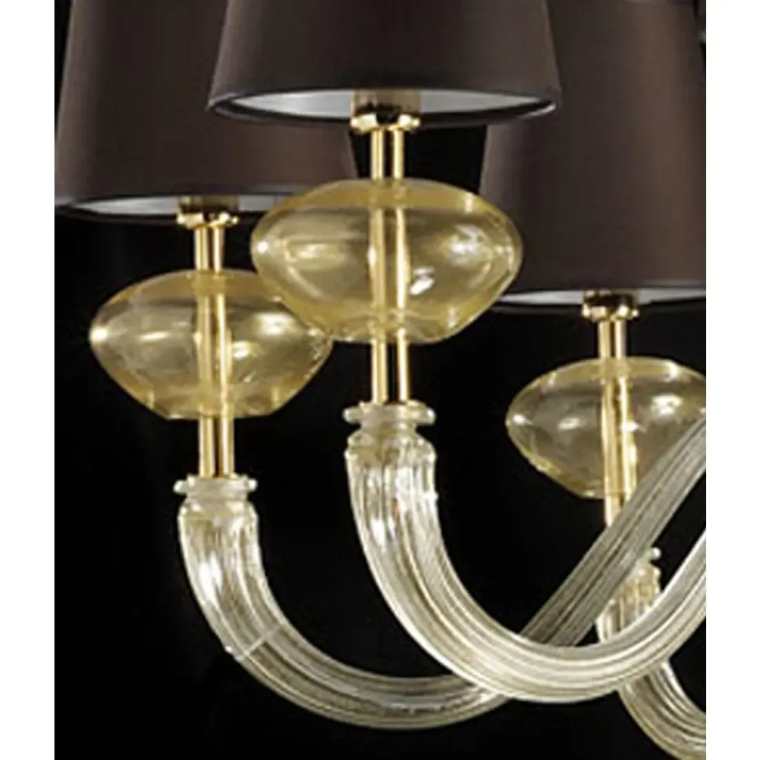 Modern Gold Murano Glass Chandelier In Contemporary Style photo vinterior