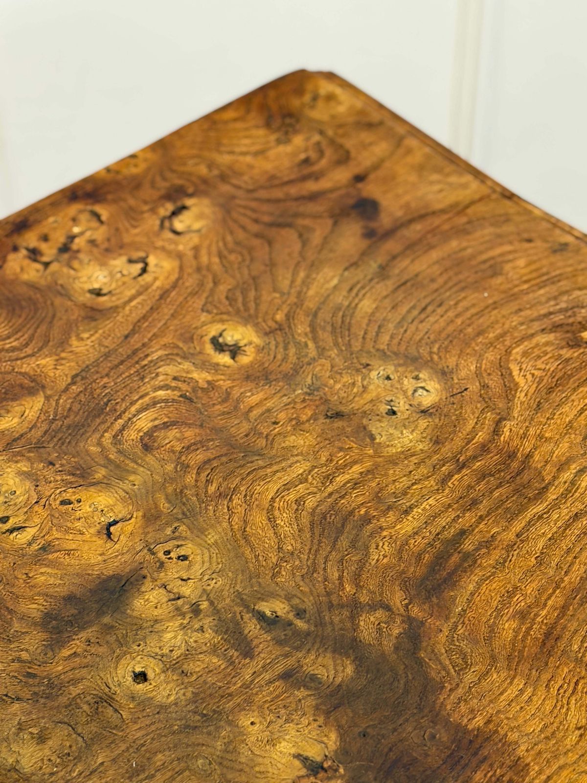photo buy Antique Country Burr Elm Side Table With Frieze Drawer