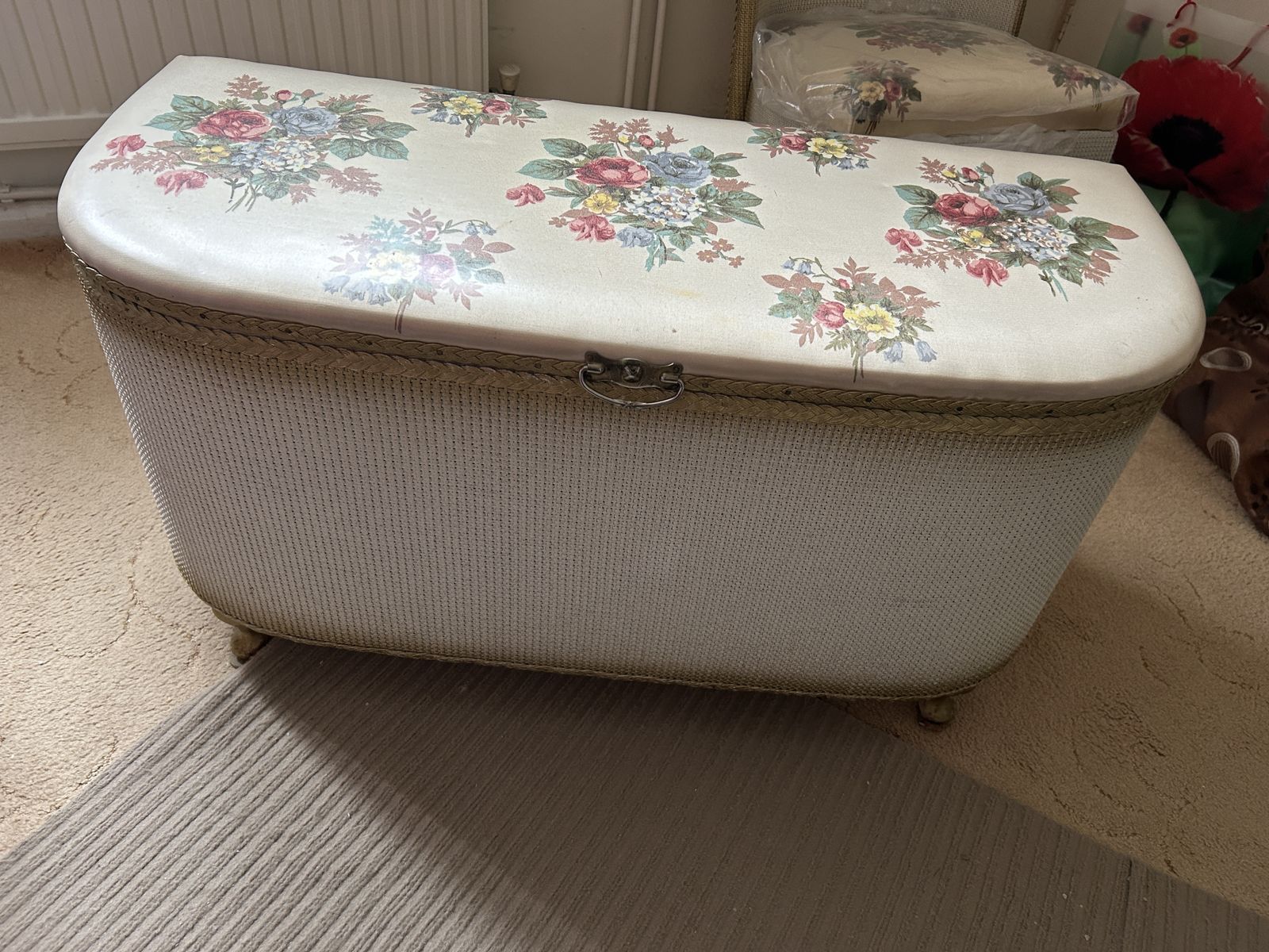1960’s Lloyd Loom Ottoman And Matching Chair photo vinterior