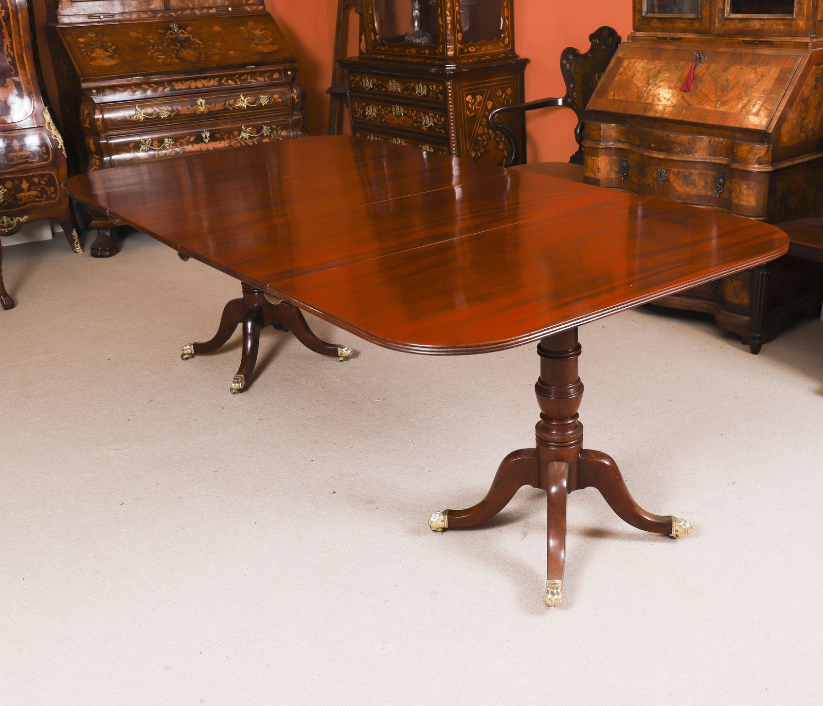 7ft George III Regency Period  Twin Pillar Dining Table  C1820 19th C