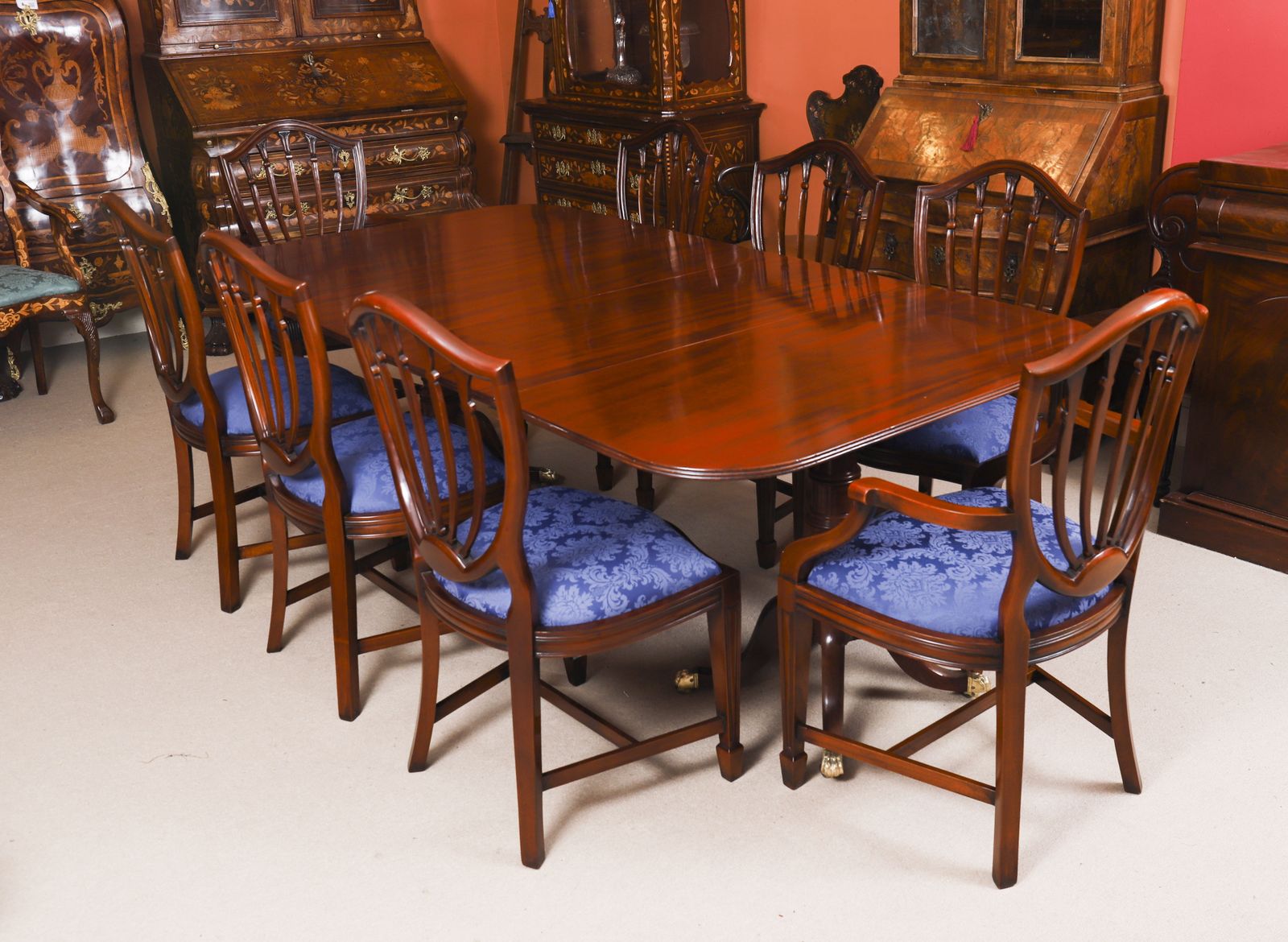 7ft George III Regency Period  Twin Pillar Dining Table  C1820 19th C photo furniture