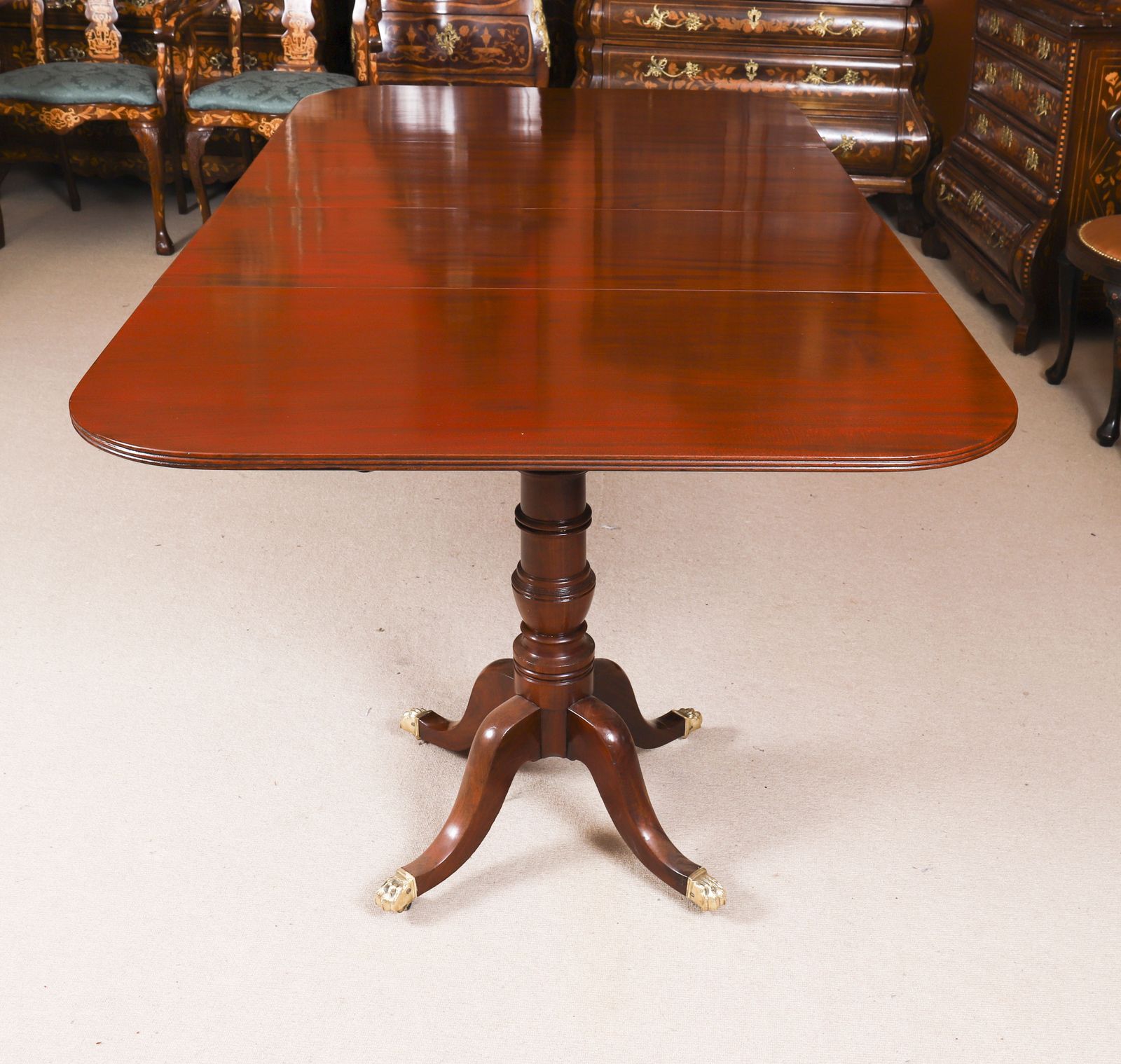 7ft George III Regency Period  Twin Pillar Dining Table  C1820 19th C photo Furniture
