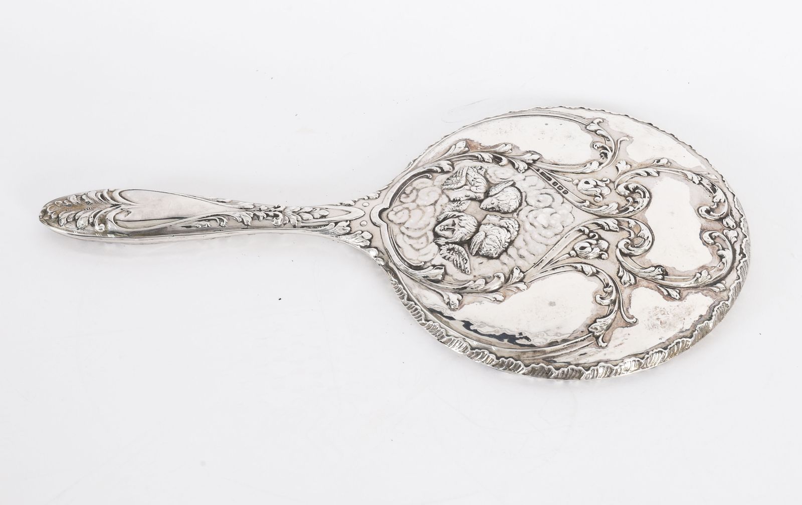 photo furniture Antique Sterling Silver Cherubs Hand Mirror S Blanckensee & Son Birmingham 1912