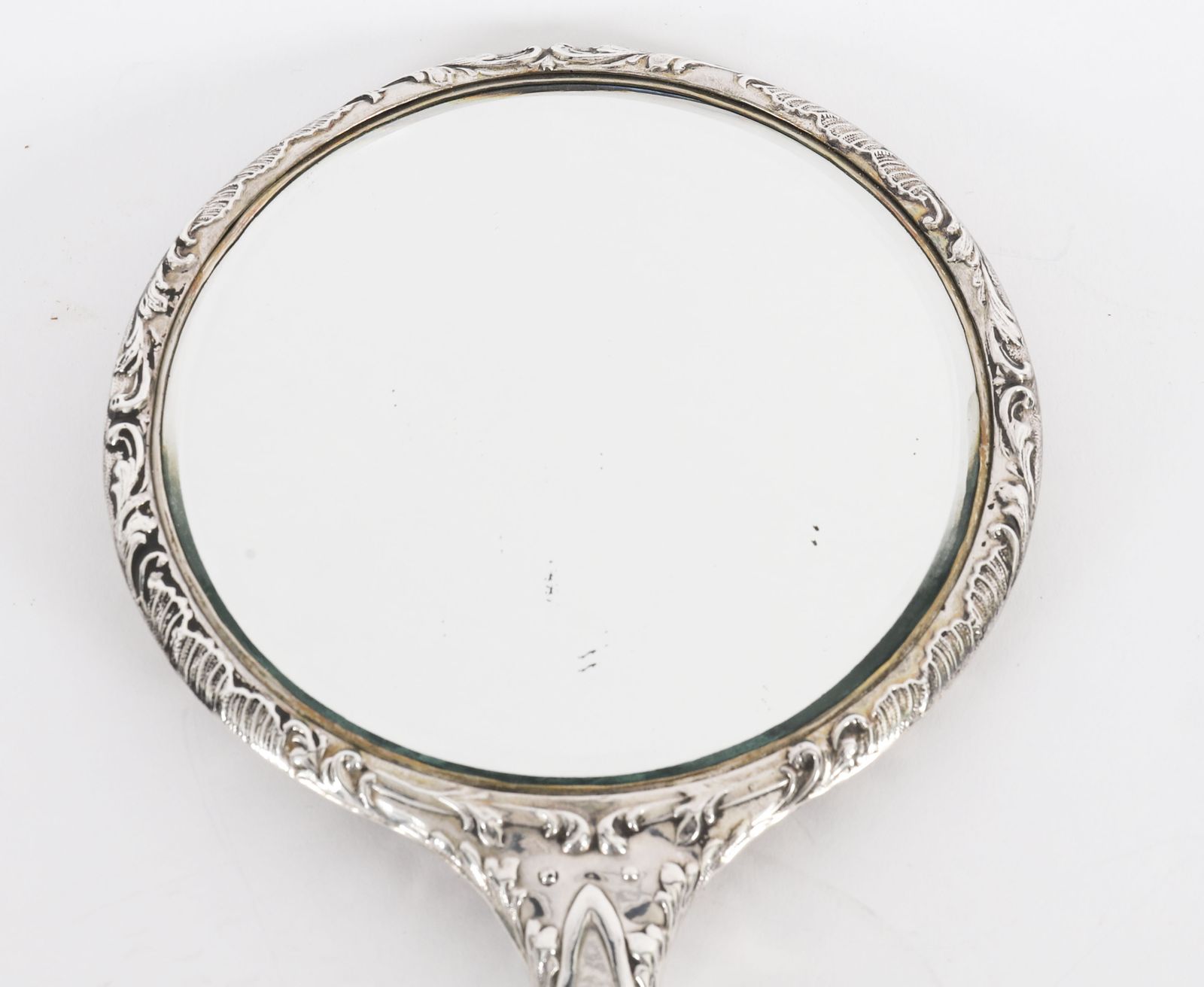 425.0 Antique Sterling Silver Cherubs Hand Mirror S Blanckensee & Son Birmingham 1912 photo