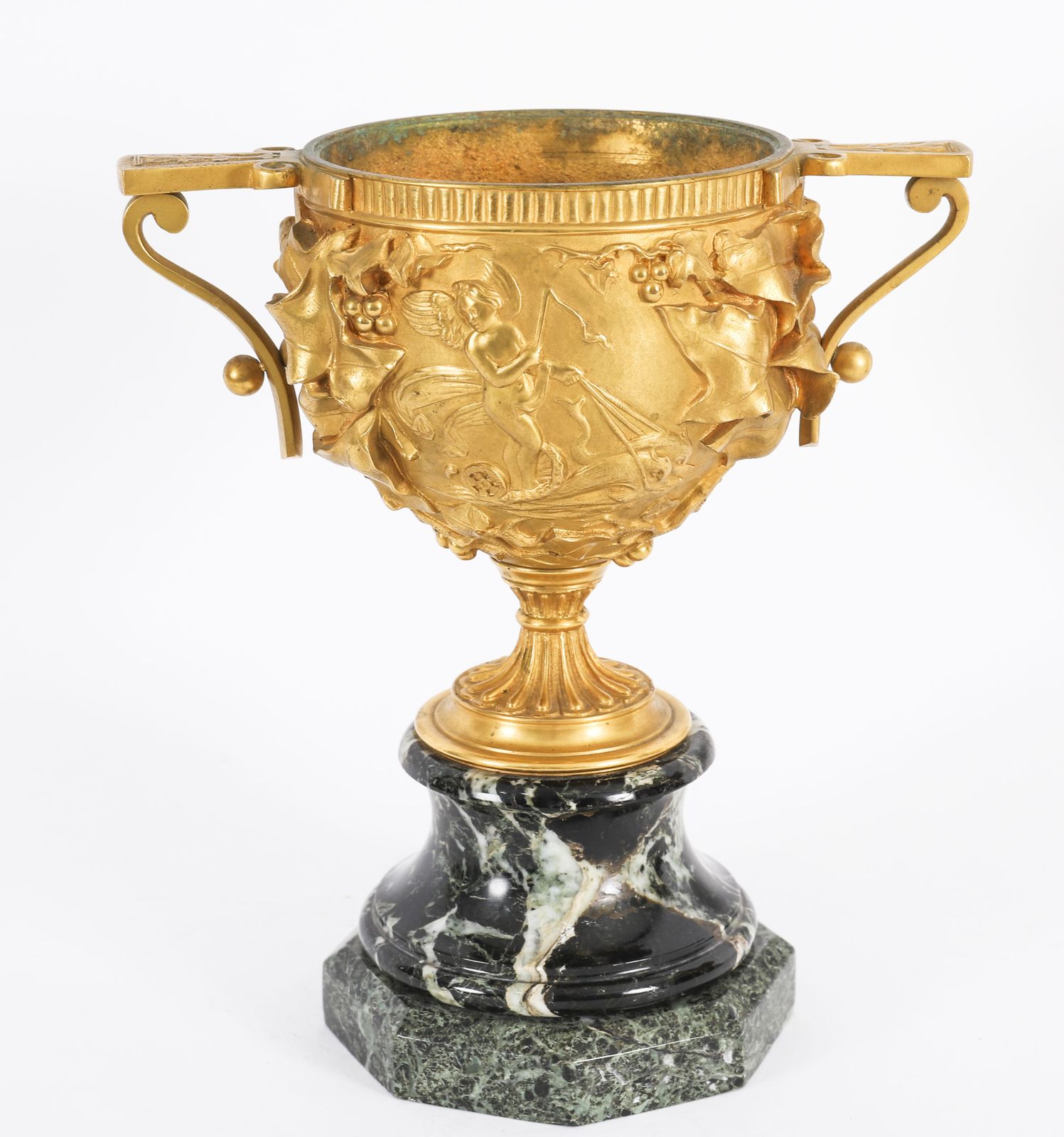 Antique Pair French Grand Tour Gilt Bronze Classical Urns 19th C photo furniture