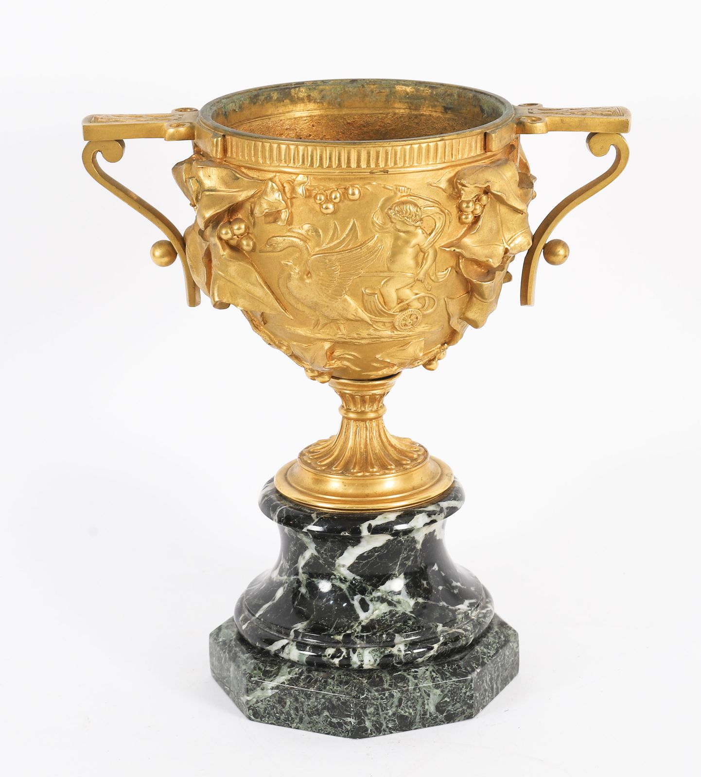photo furniture Antique Pair French Grand Tour Gilt Bronze Classical Urns 19th C