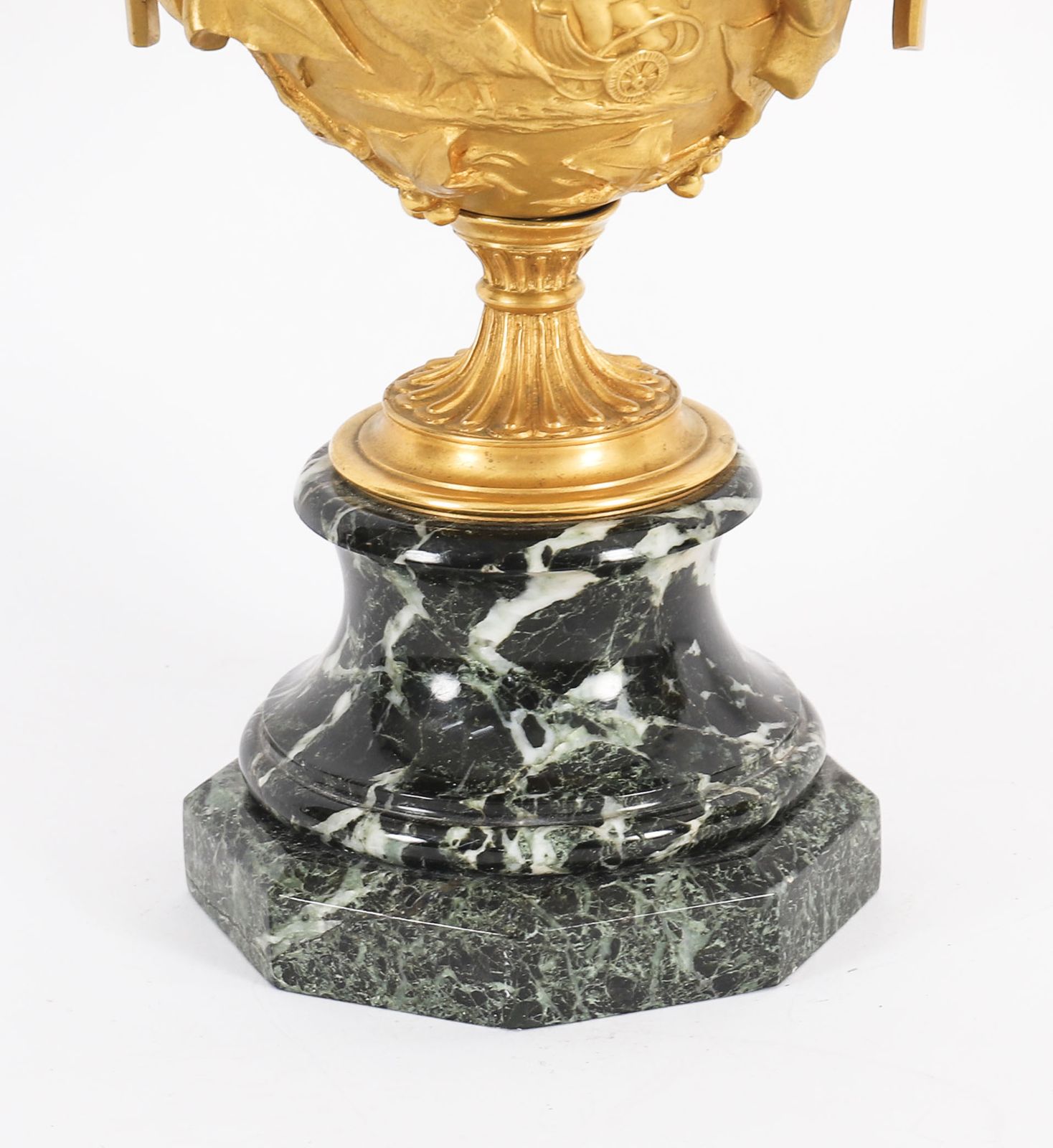 photo for sale Antique Pair French Grand Tour Gilt Bronze Classical Urns 19th C