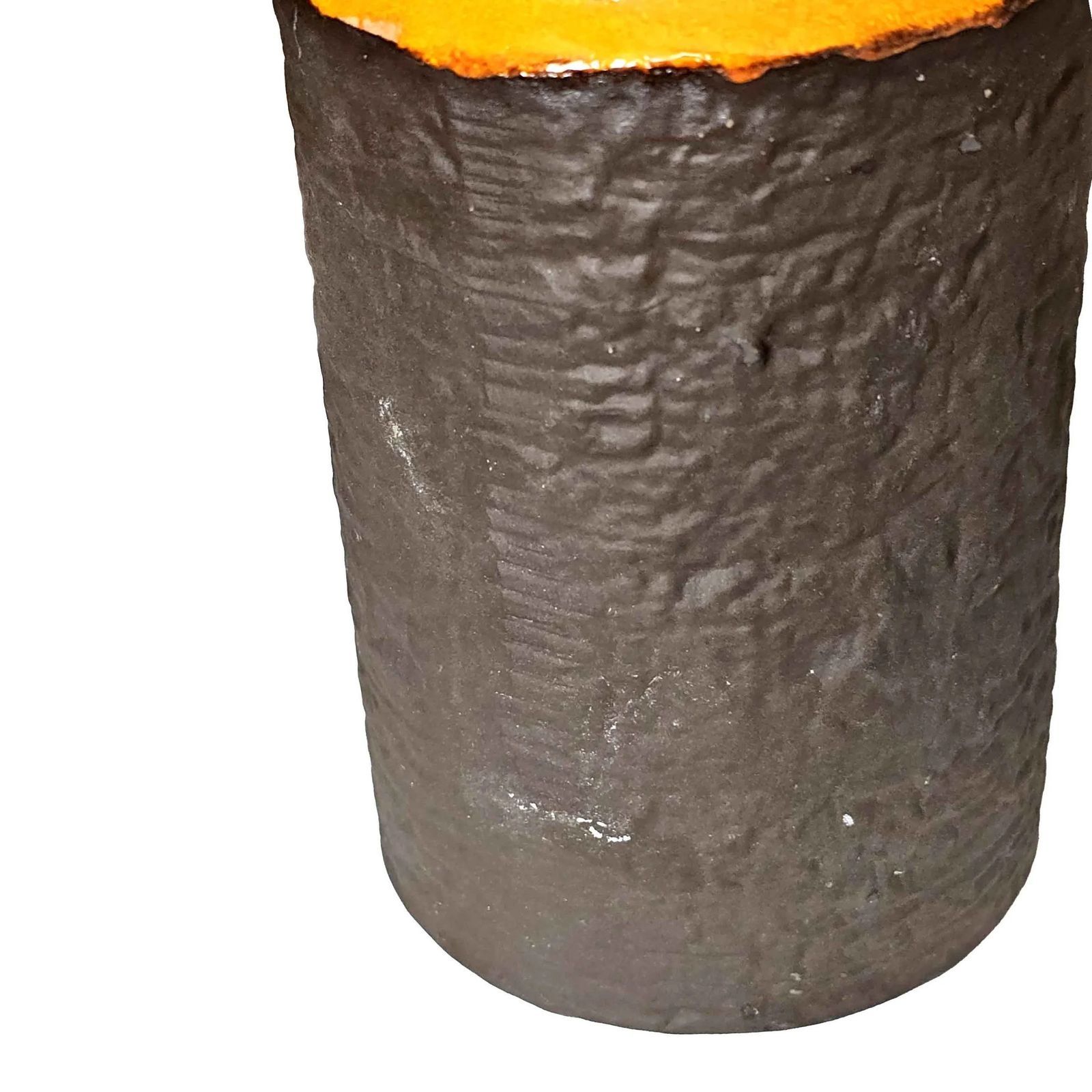Haldensleben Keramik Vase 60s   East German Pottery   Orange Fat Lava   Mcm photo for sale