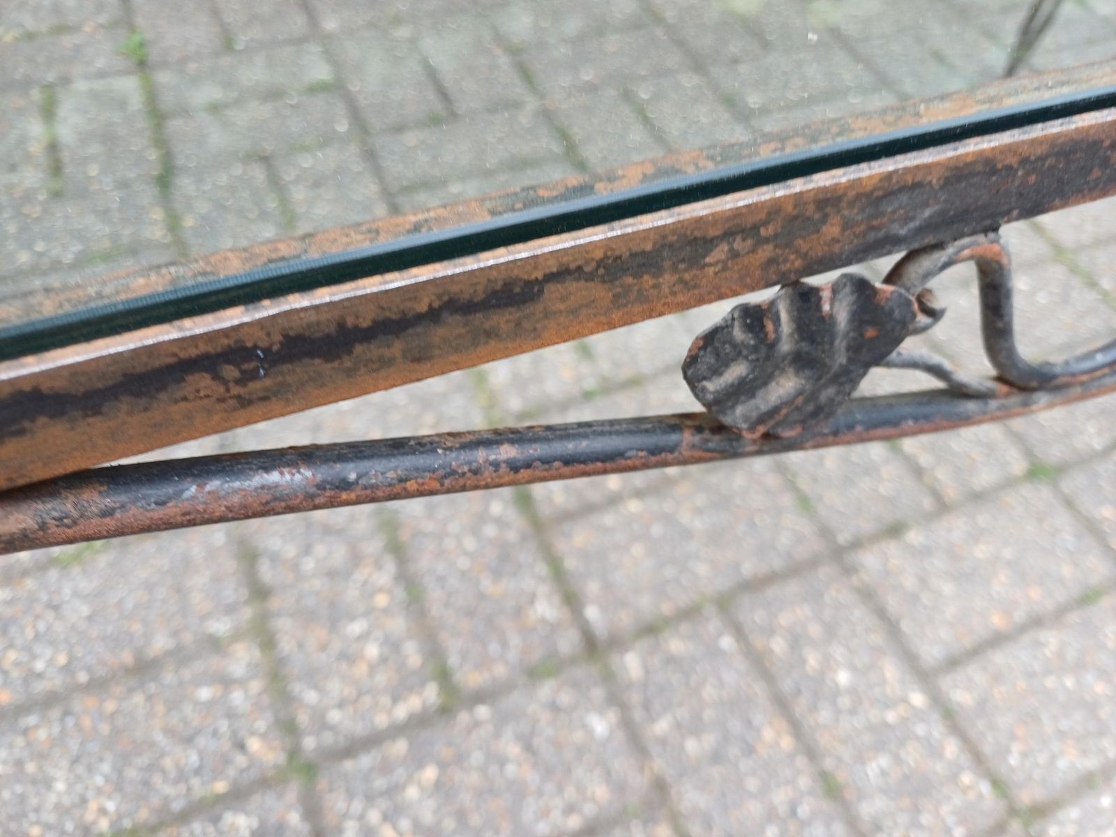 Industrial Iron & Glass Coffee Table Upcycled Rustic Age Worn Statement Vintage Table With 1cm Thick Toughened Glass Top Free Hand Delivery photo buy