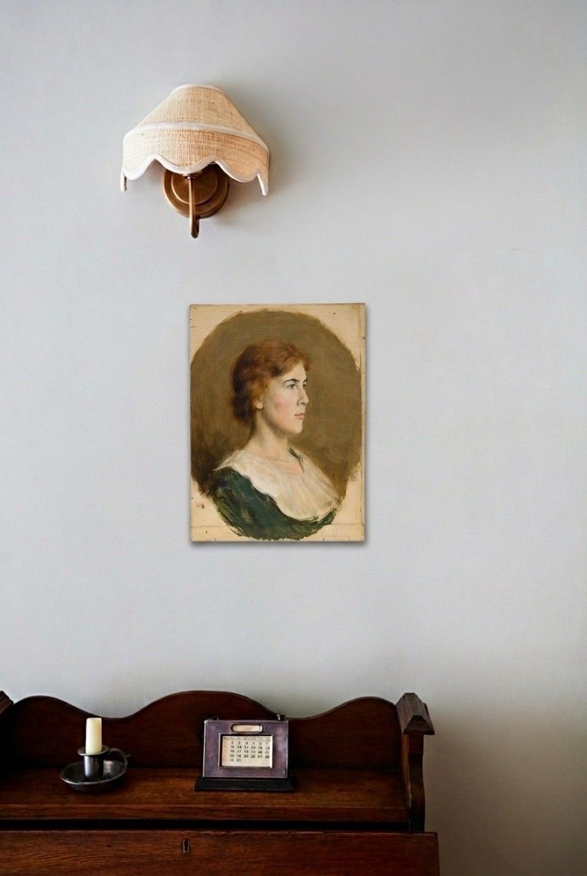 John Watson Nicol (1856 1926) 1923 Oil, Girl With Auburn Hair photo for sale