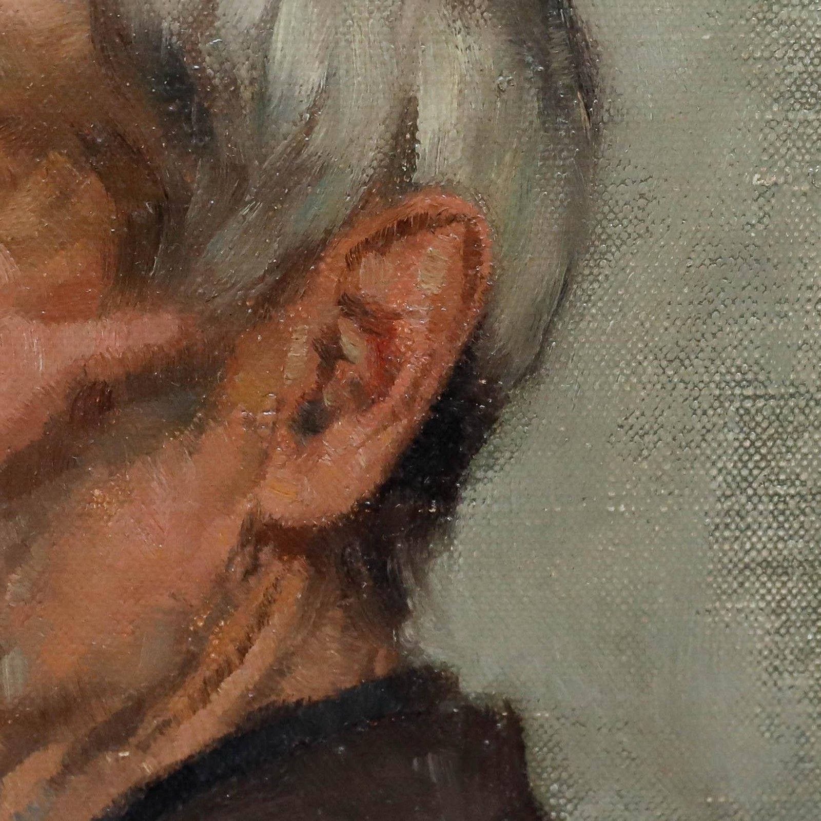 Ernst Henseler (1852 1940) 1910 Oil, Old Man In Reflection photo Art