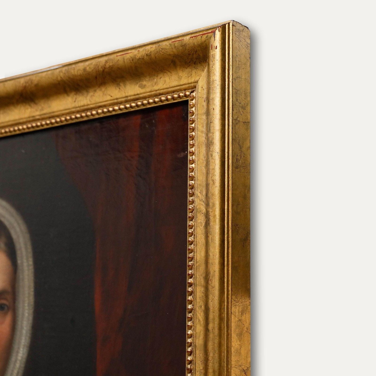 Framed 19th Century Oil Lady In Memento Mori Jewellery photo buy