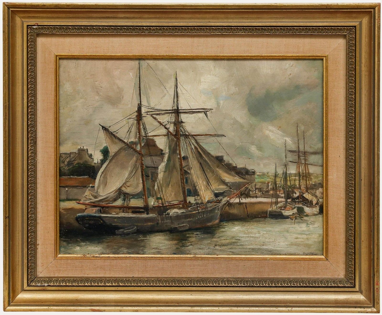 Frank Lewis Emanuel (1866 1948) Framed Oil, An Iceland Fisherman At Paimpol