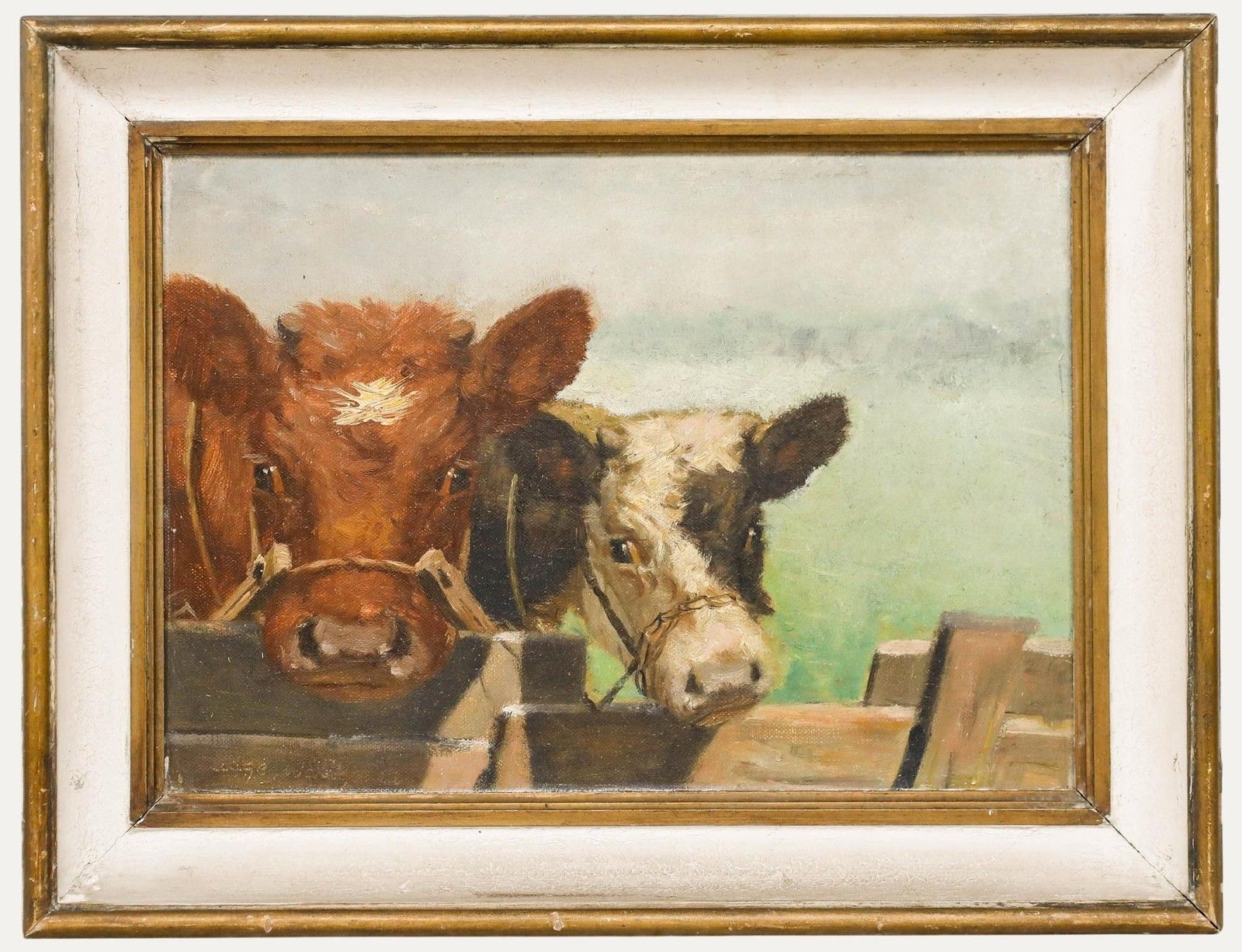 Mark Osman Curtis (1879 1959) Mid 20th Century Oil, Feeding Time