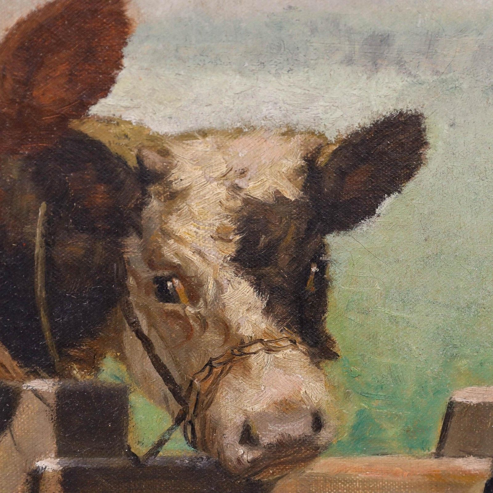 Mark Osman Curtis (1879 1959) Mid 20th Century Oil, Feeding Time photo vintage