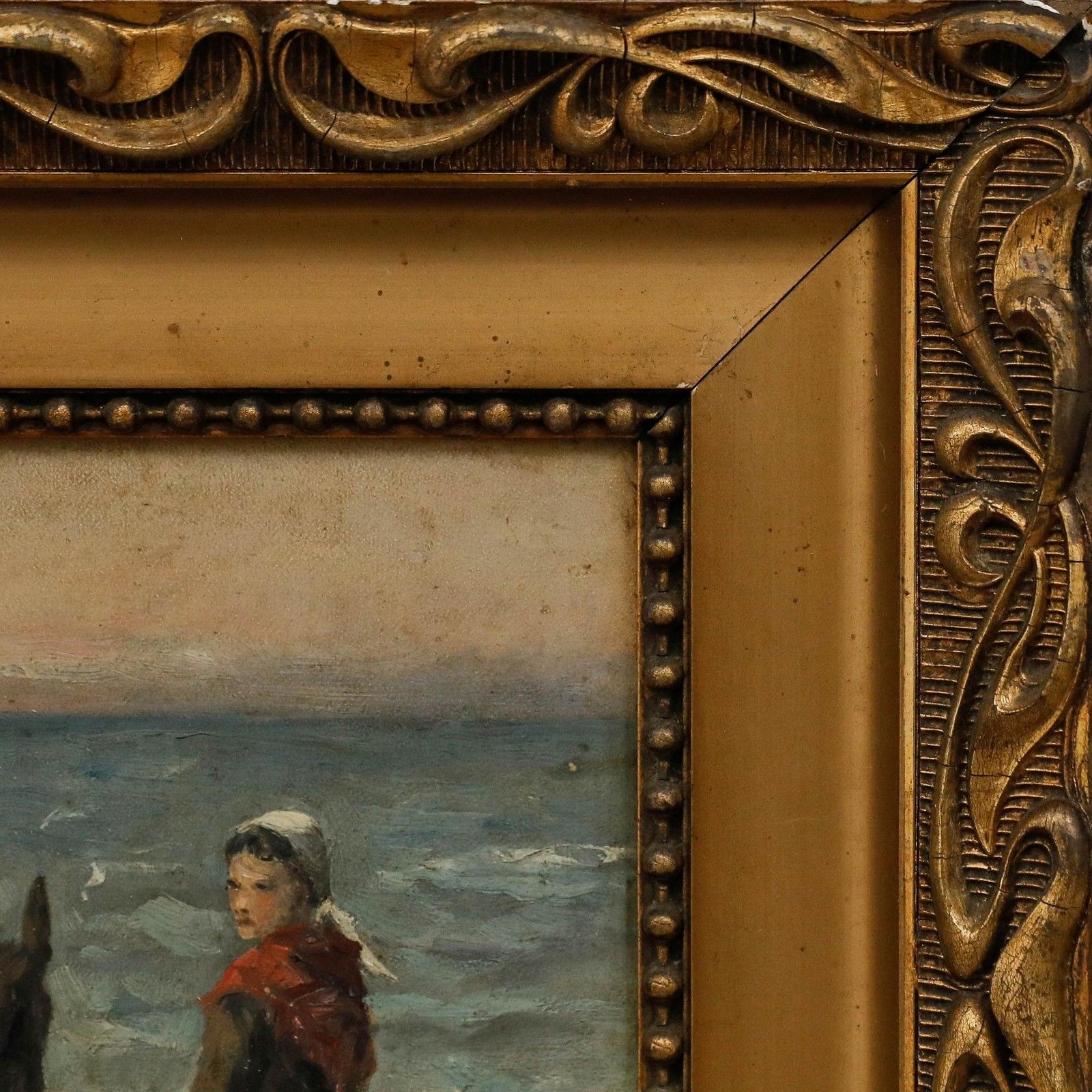 Herman Van Den Berghe Framed Early 20th Century Oil, Loading The Cart photo 325.0