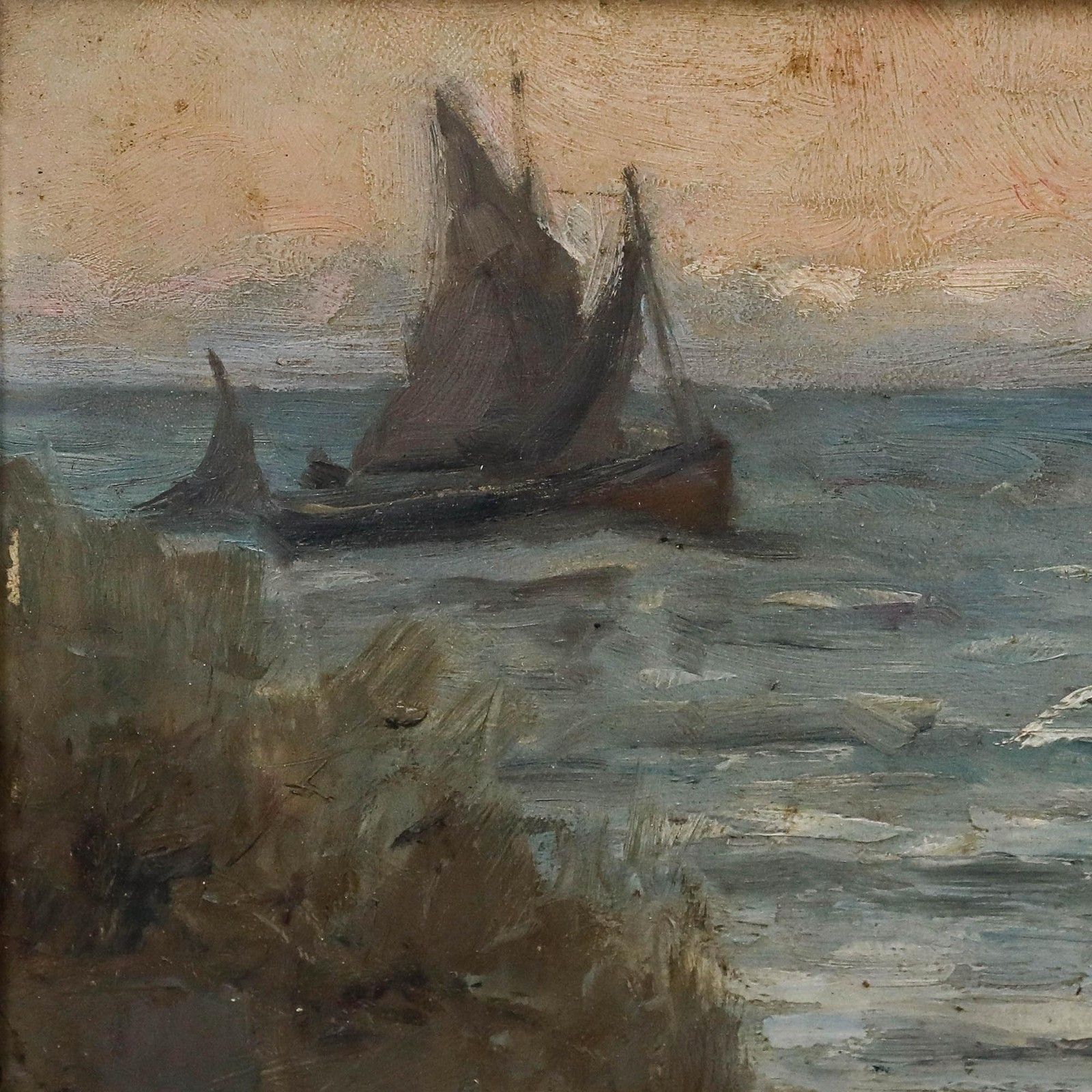 Herman Van Den Berghe Framed Early 20th Century Oil, Loading The Cart photo vinterior