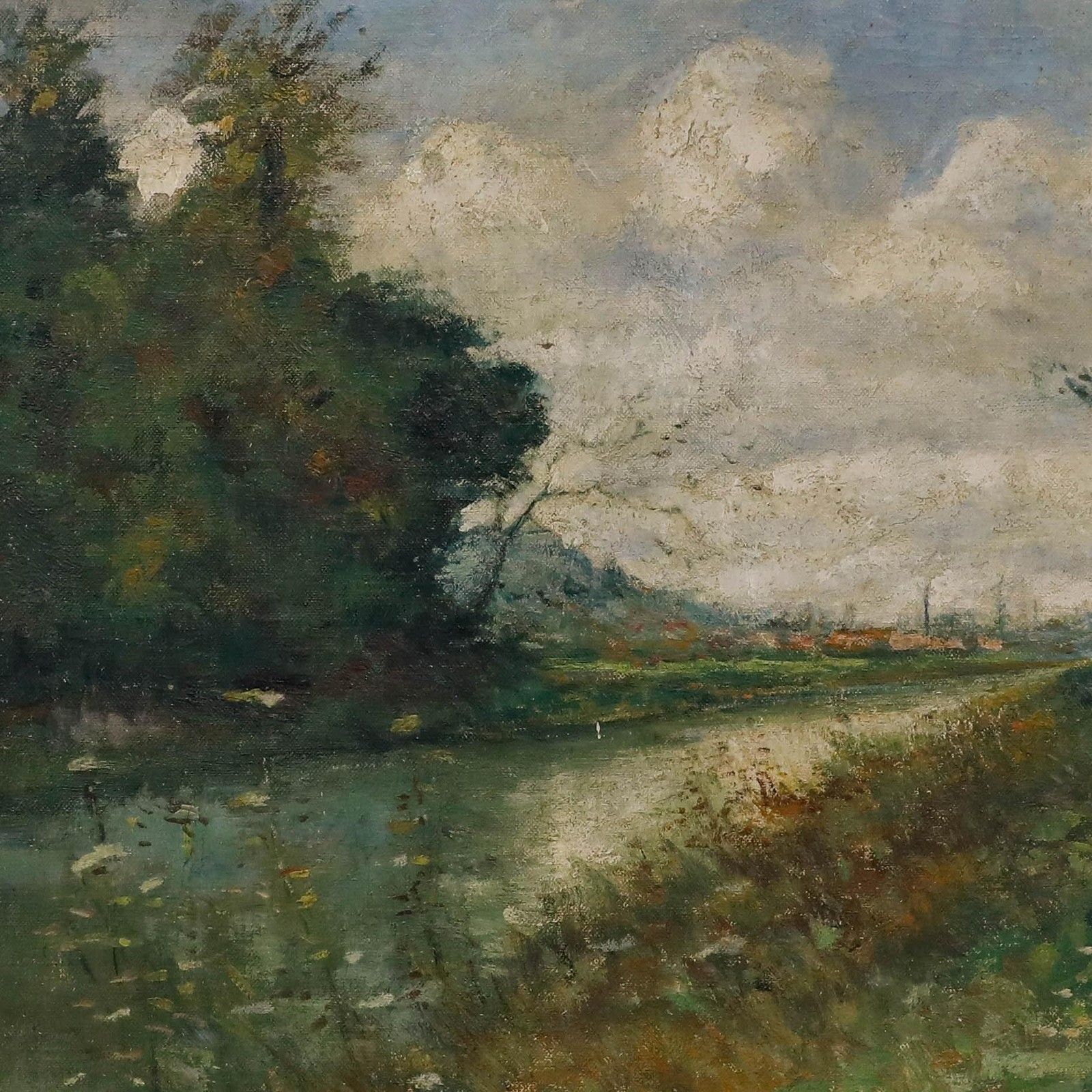 Charles Bougard (1865 1926) 1917 Oil, Path By The River photo 450.0