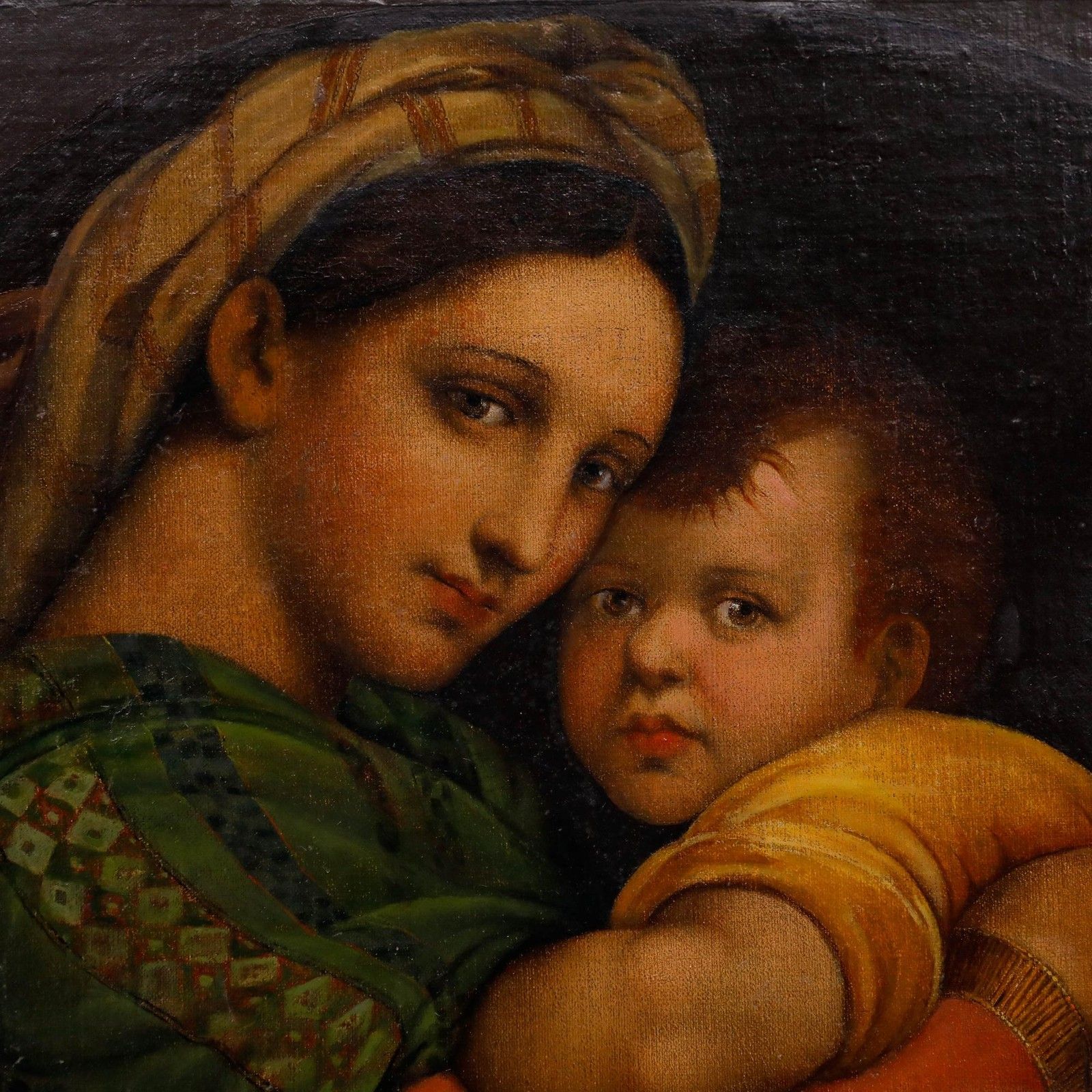 After Raphael Italian School 19th Century Oil, Madonna Della Sedia photo 495.0