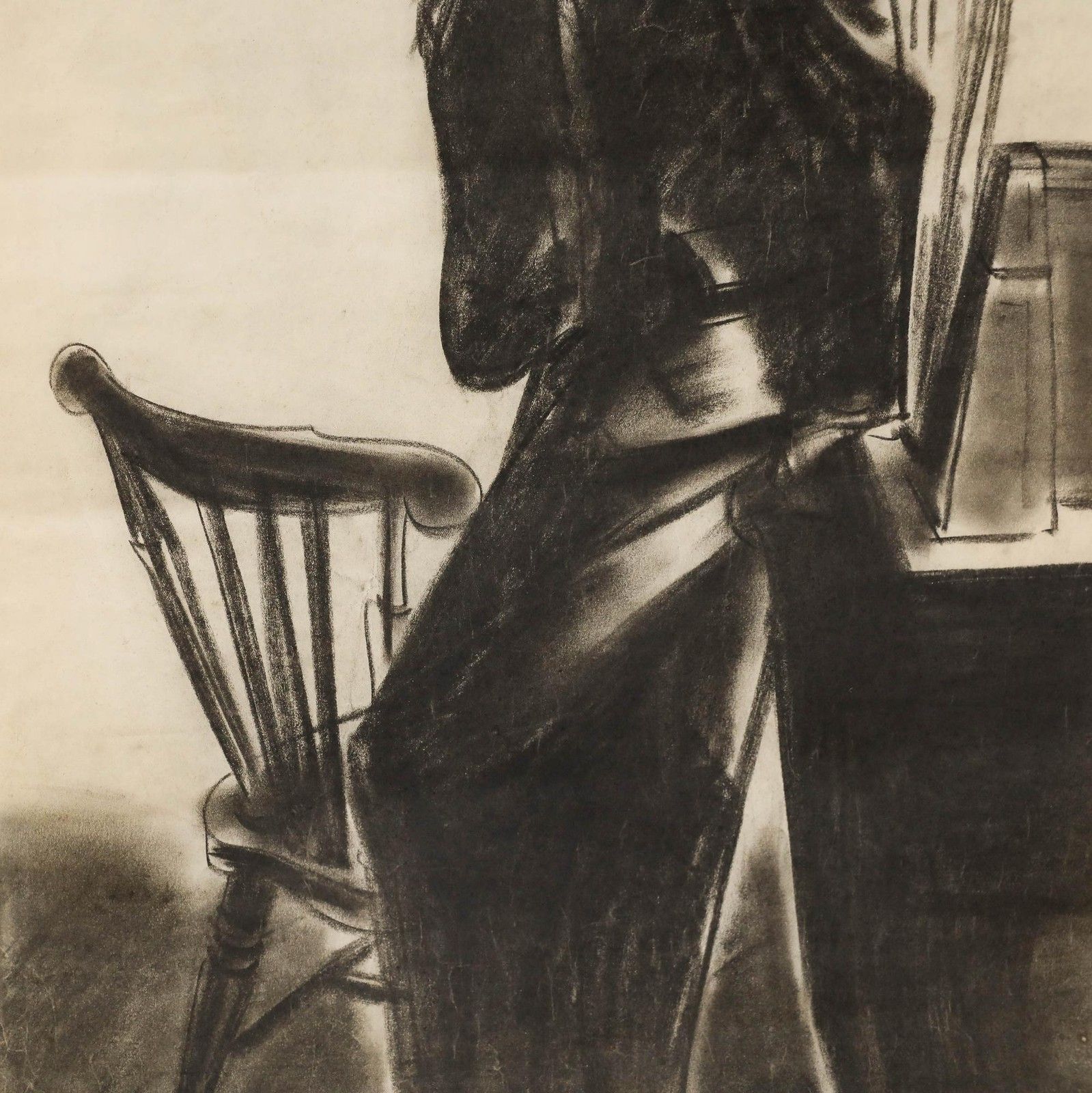 Film Noir C.1940 Charcoal Drawing Observation photo 160.0