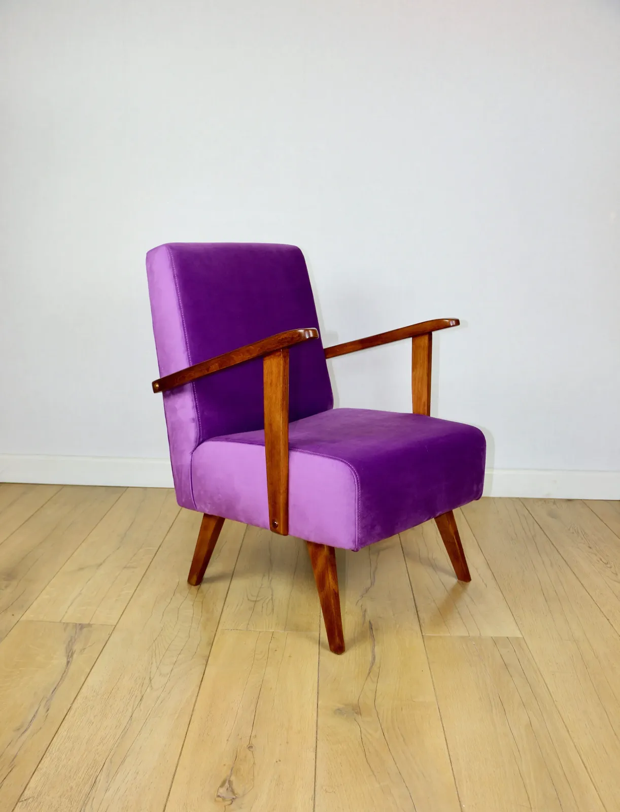 Vintage Loft Purple Velvet Armchair   2 Pieces Available