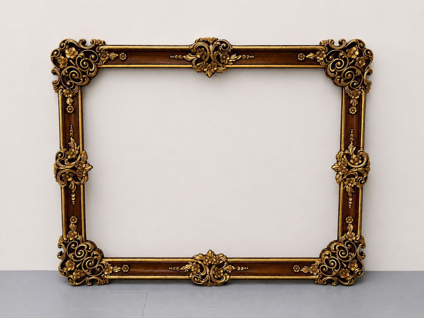 Asnaghi Carved Wood And Gilt Wall Mirror