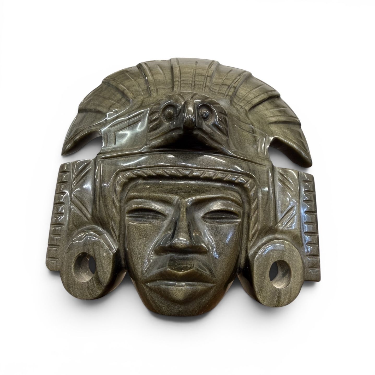 photo furniture Gold Obsidian Mask Of Tonatiuh, Aztec Sun God, Mid 20th Century