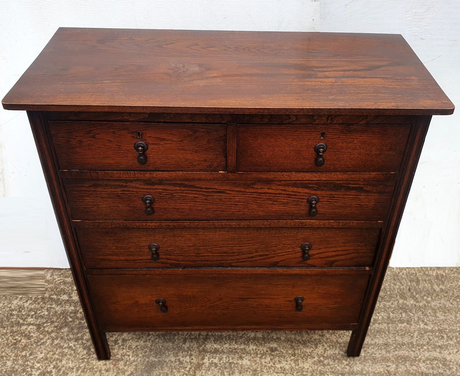 Early 20th Century Arts And Crafts Oak Chest Of Drawers photo 295.0