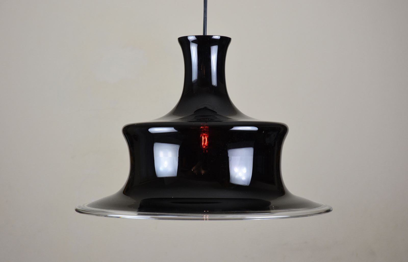 Sonate 1 Pendant Light In Aubergine Glass By Michael Bang For Holmegaard, 1978