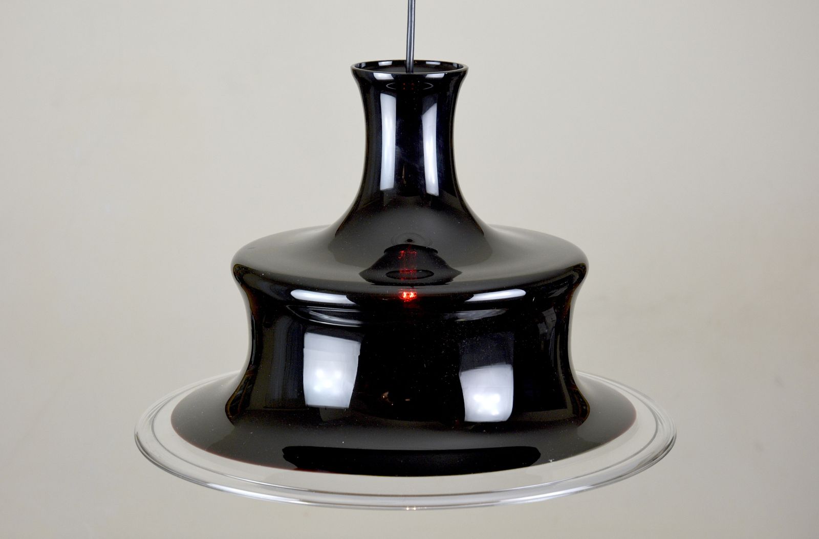 Sonate 1 Pendant Light In Aubergine Glass By Michael Bang For Holmegaard, 1978 photo 545.0