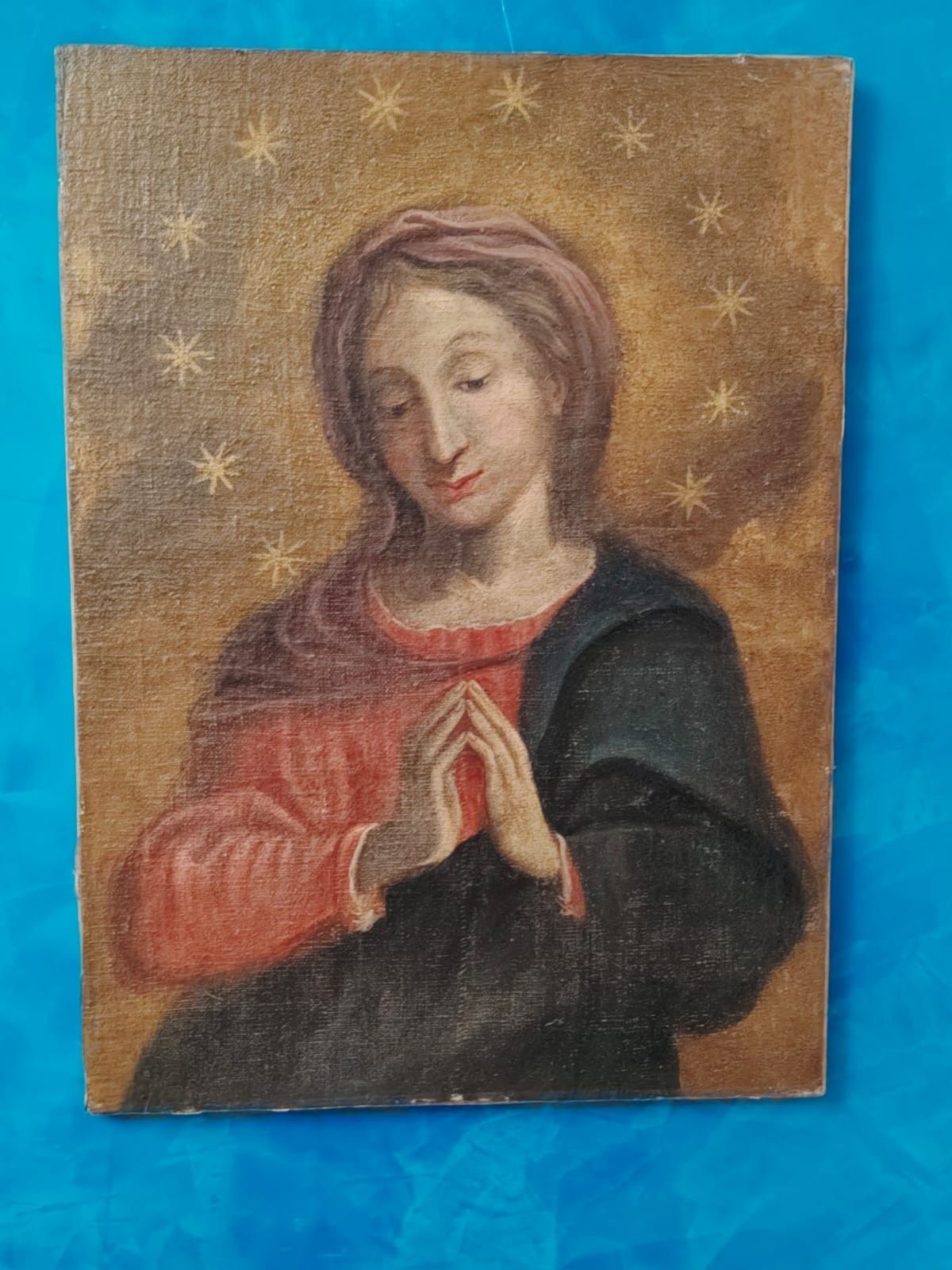 photo for sale Madonna Orante Oil On Canvas 17th Century Central Italy