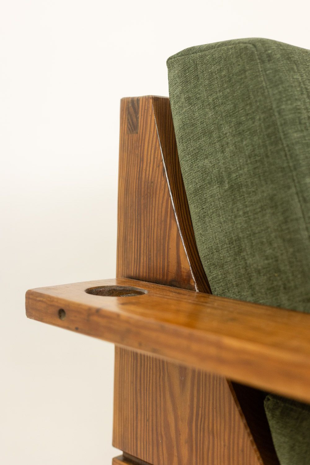 photo for sale Pair Of Modernist Style Armchairs Made Of Pitch Pine. 1960s.