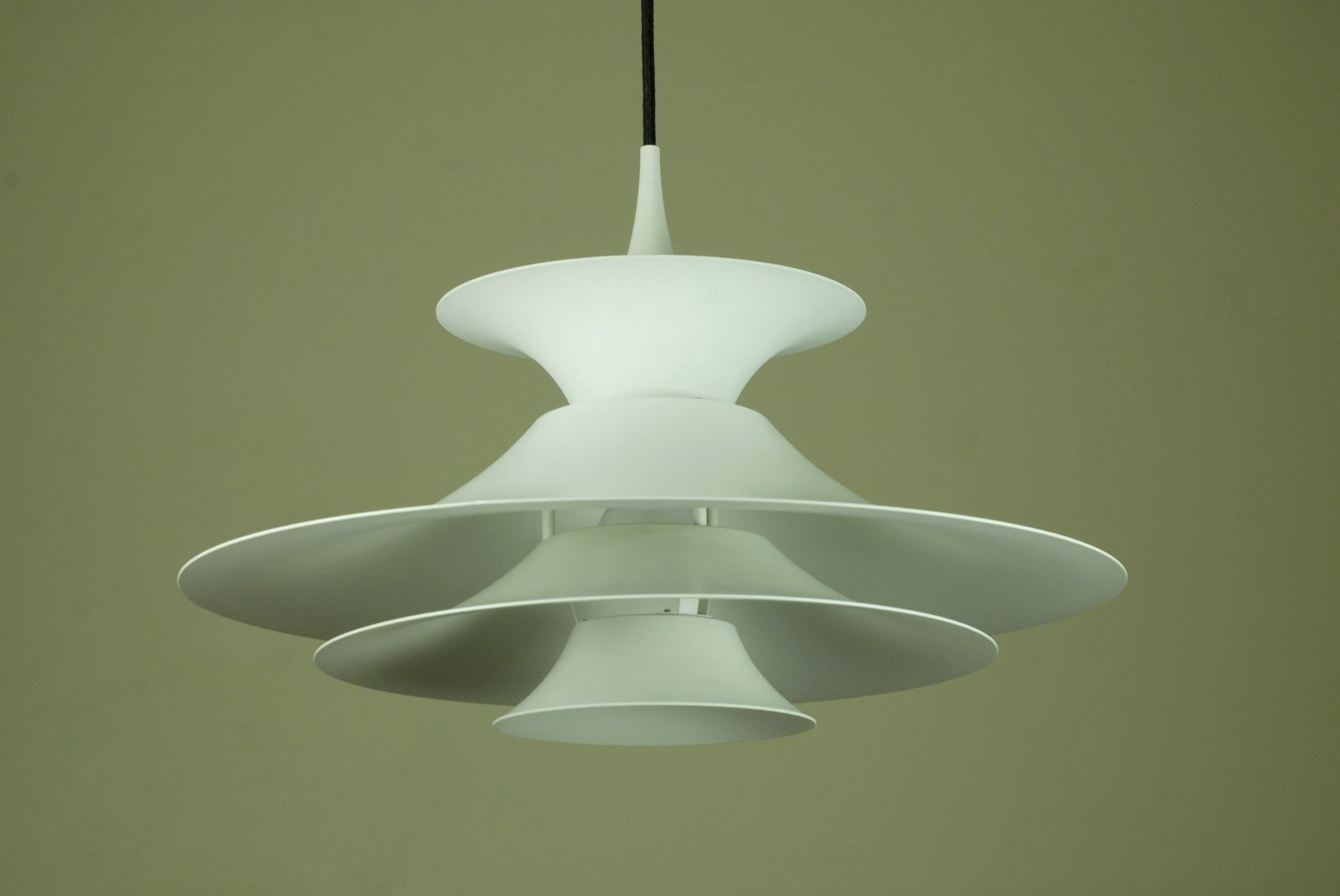 White Radius 1 Pendant Lamp By Eric Baslev For Fog And Mørup, 1960s photo for sale