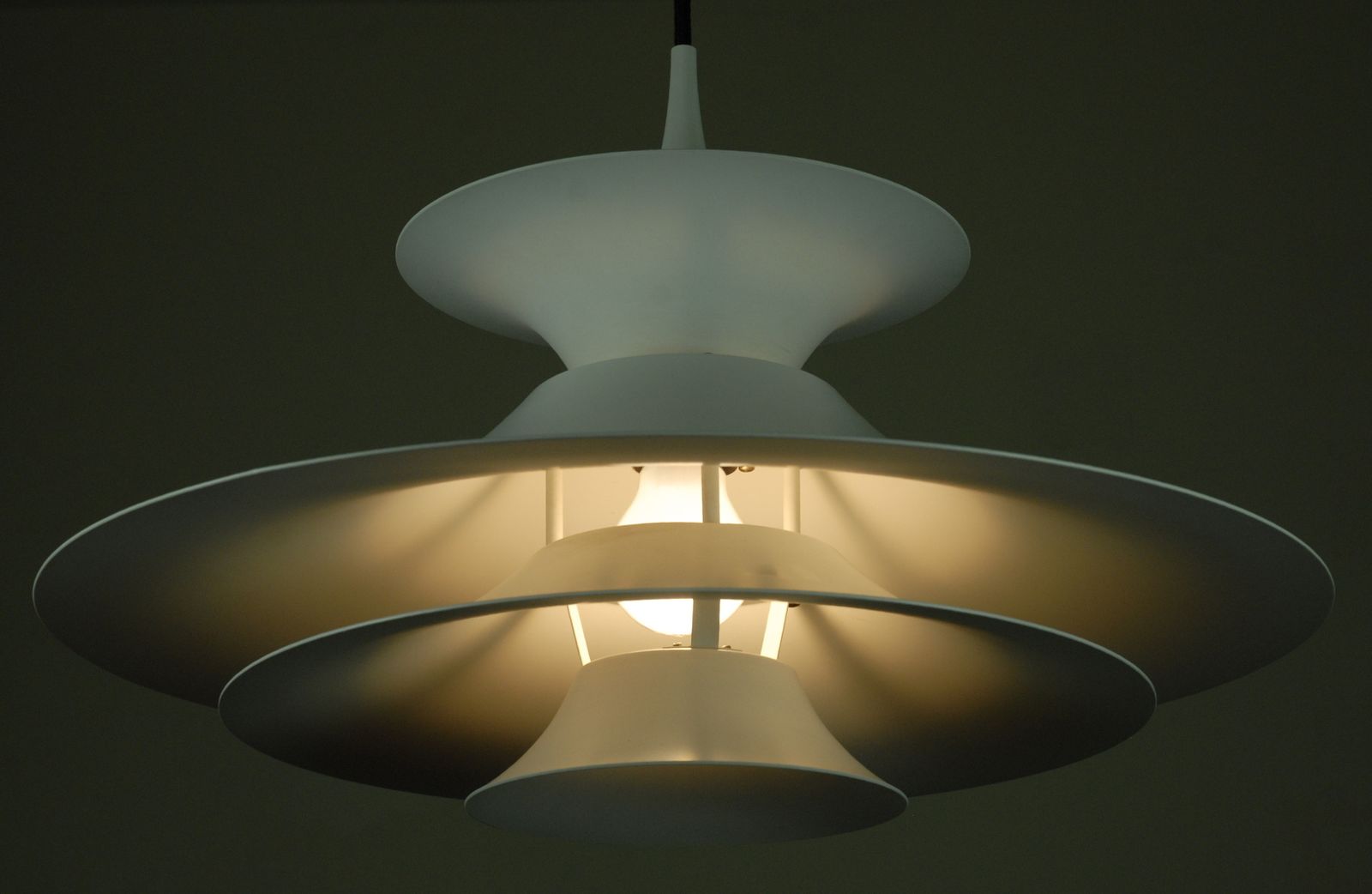 White Radius 1 Pendant Lamp By Eric Baslev For Fog And Mørup, 1960s photo buy