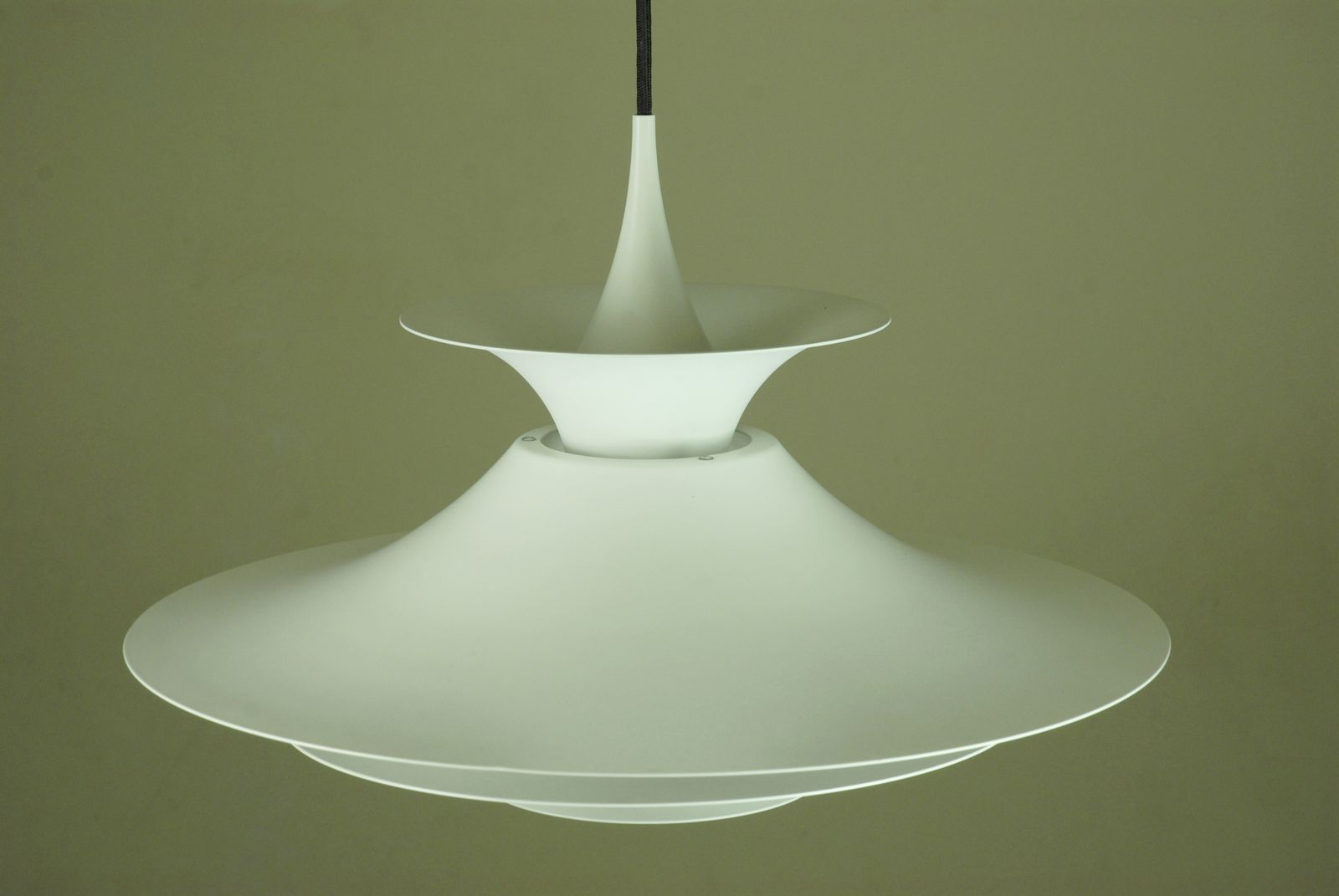 Lighting White Radius 1 Pendant Lamp By Eric Baslev For Fog And Mørup, 1960s photo