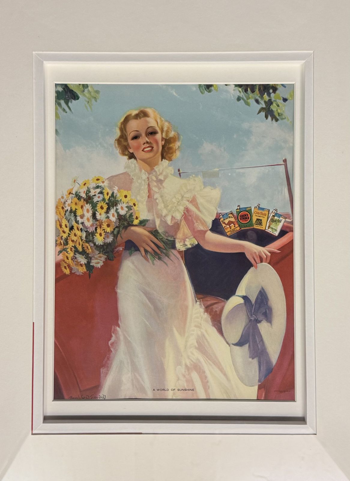 1930s American Lucky Strike Advertising Art Print After Bradshaw Crandell, 'A World Of Sunshine'. photo Art