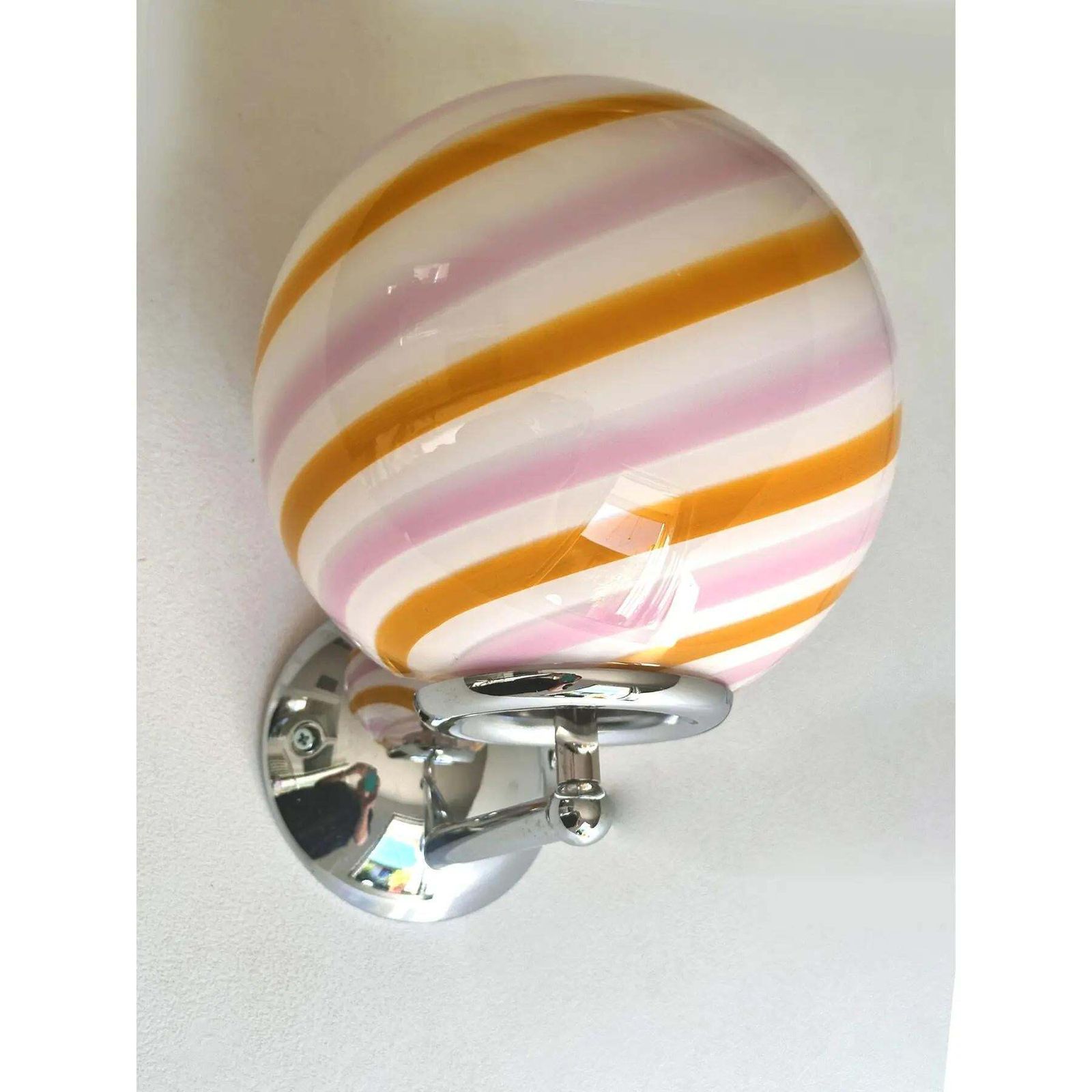 Contemporary Amber And Pink “Rods” Murano Glass Wall Sconces   Lot Of 4. photo for sale