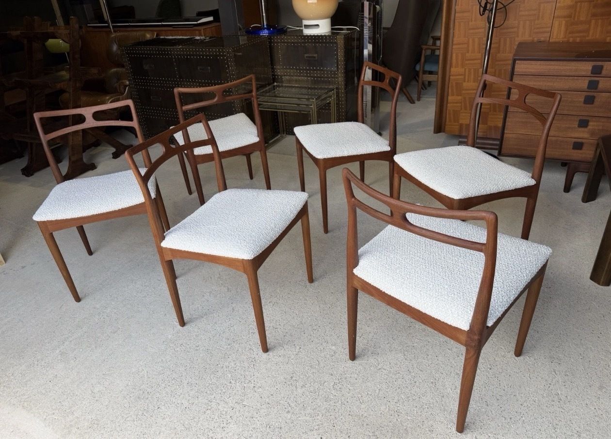 Set Of 6 Danish Teak Bow “Model 94" Johannes Andersen Dining Chairs Mid Century photo buy