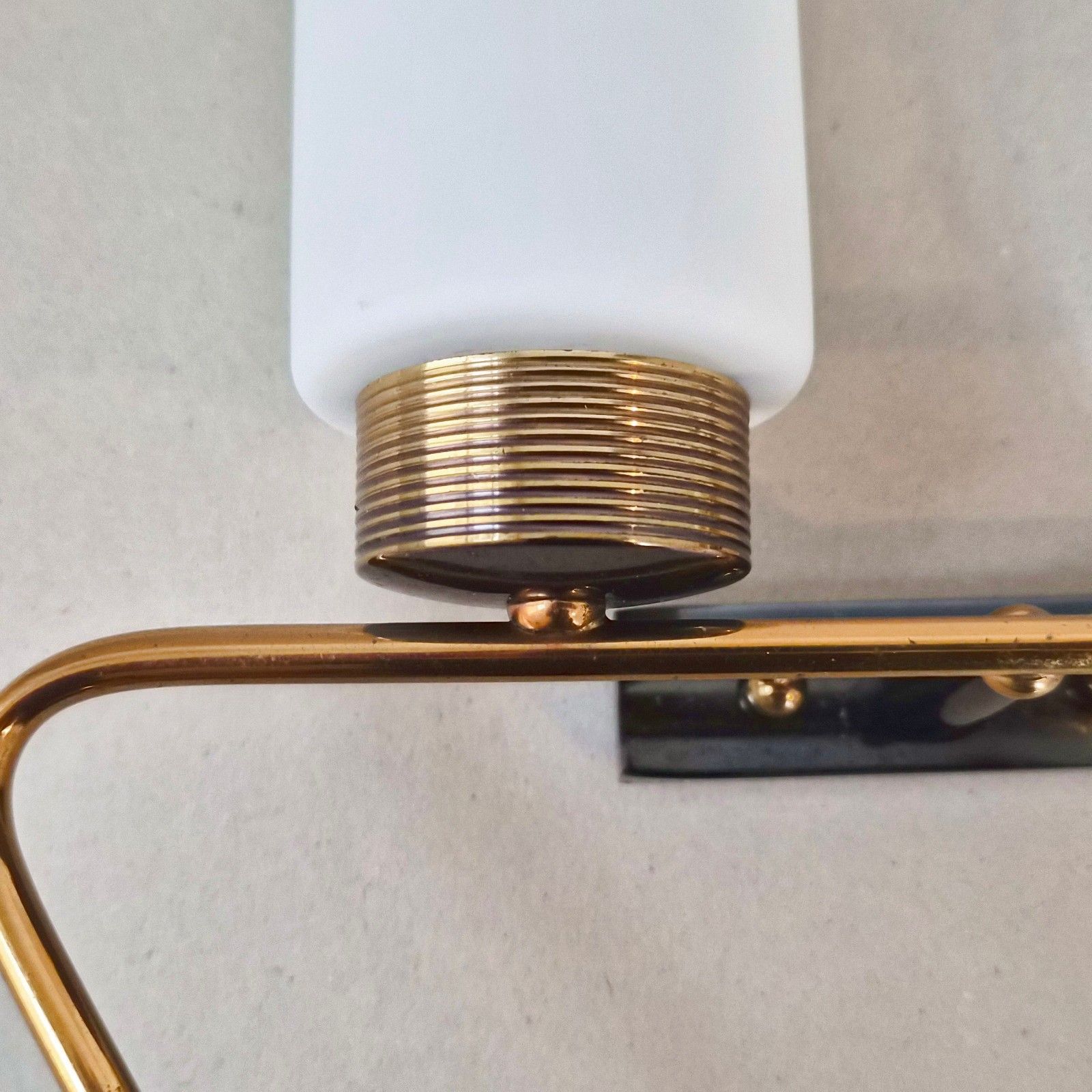 Vintage 1950s House Arlus Brass Metal & Glass Sconce 50s Rockabilly 1950s photo furniture