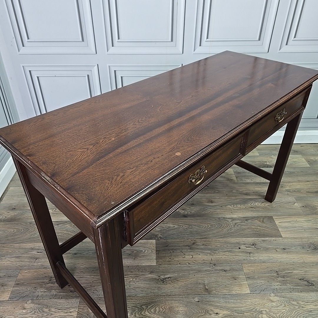 Antique Style Writing Table Console Desk Georgian Mahogany Drawers Wooden photo Furniture