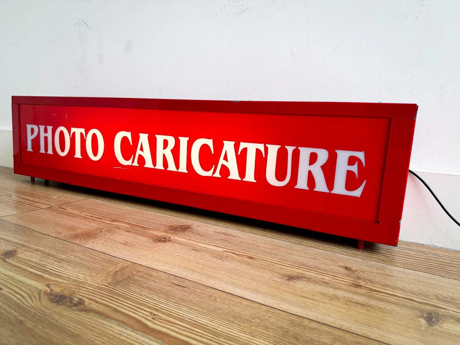 Vintage Illuminated Fairground Photo Caricature Light Box Sign. photo furniture