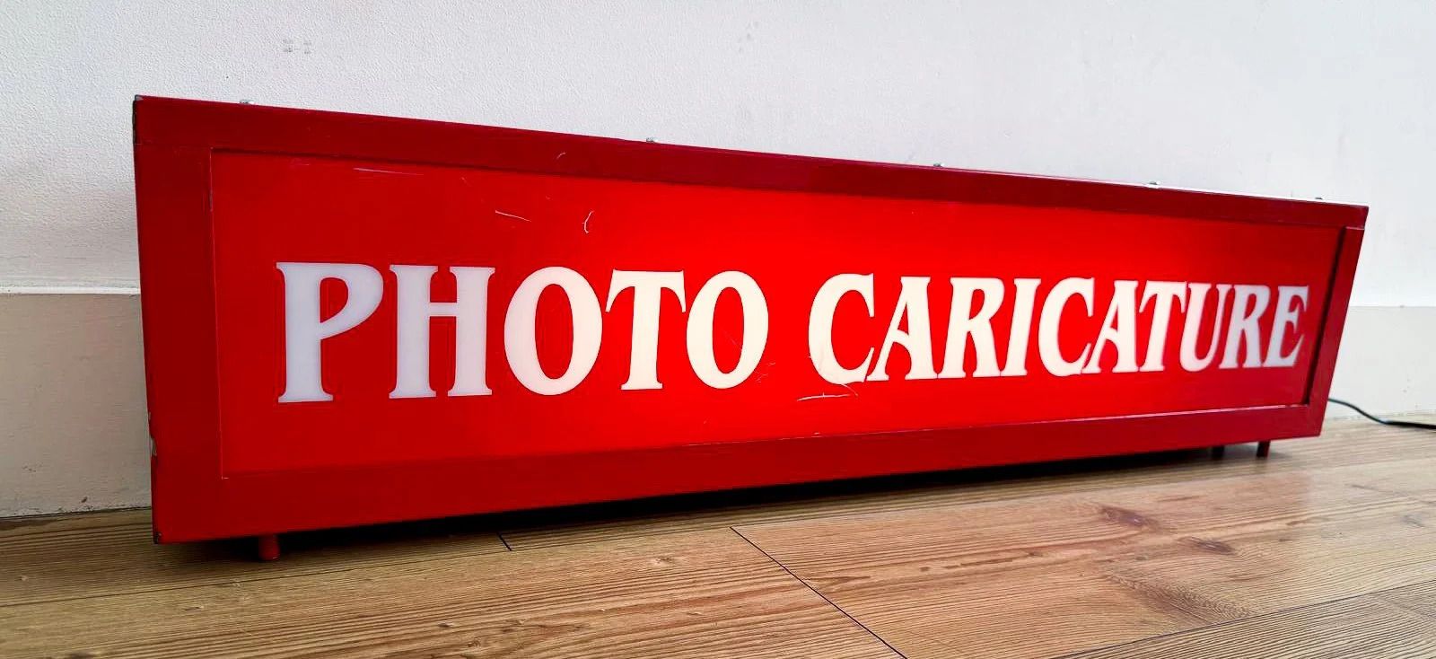 Vintage Illuminated Fairground Photo Caricature Light Box Sign. photo 150.0