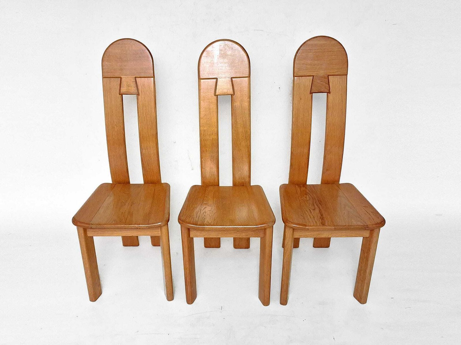 6 X De Puydt Rapsodie Oak Brutalist Dining Chair From The 1970s. photo furniture