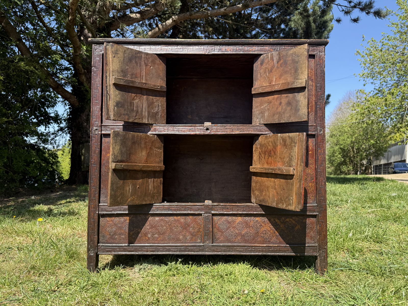 Tibetan Cabinet Antique Tibet Handmade Oriental Sideboard Console photo for sale