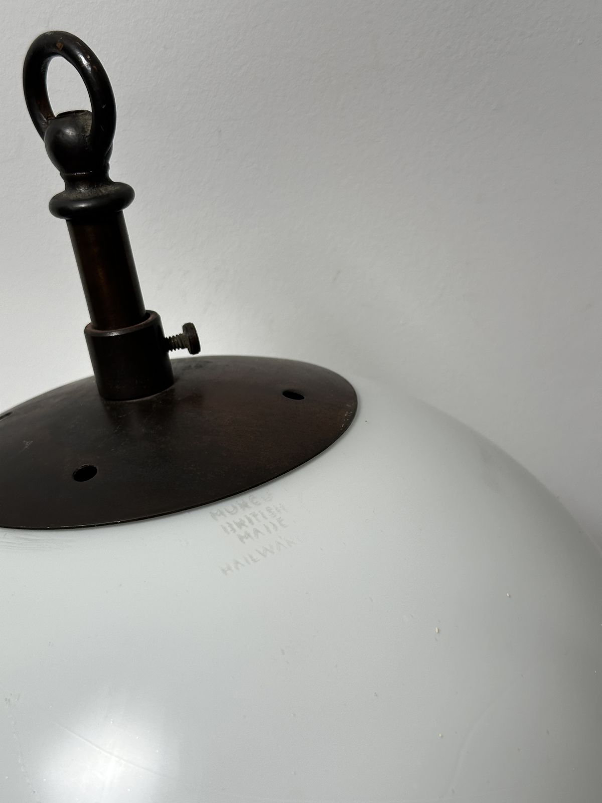 Run Set Antique Church Opaline Milk Glass Pearlescent Glass Globe Ceiling Pendant Light By Hailwood & Ackroyd photo vinterior