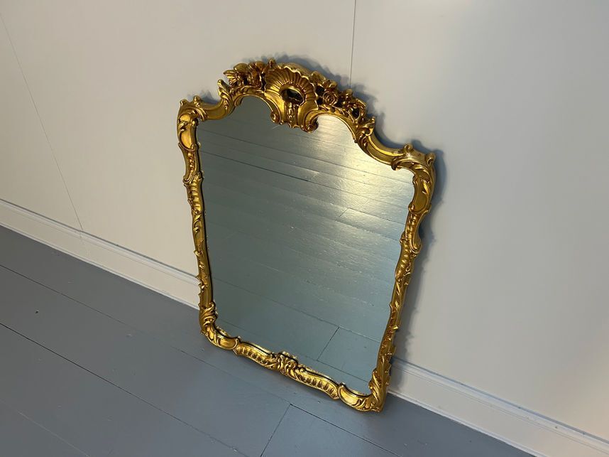 Asnaghi Carved Wood Gilt Wall Mirror photo furniture