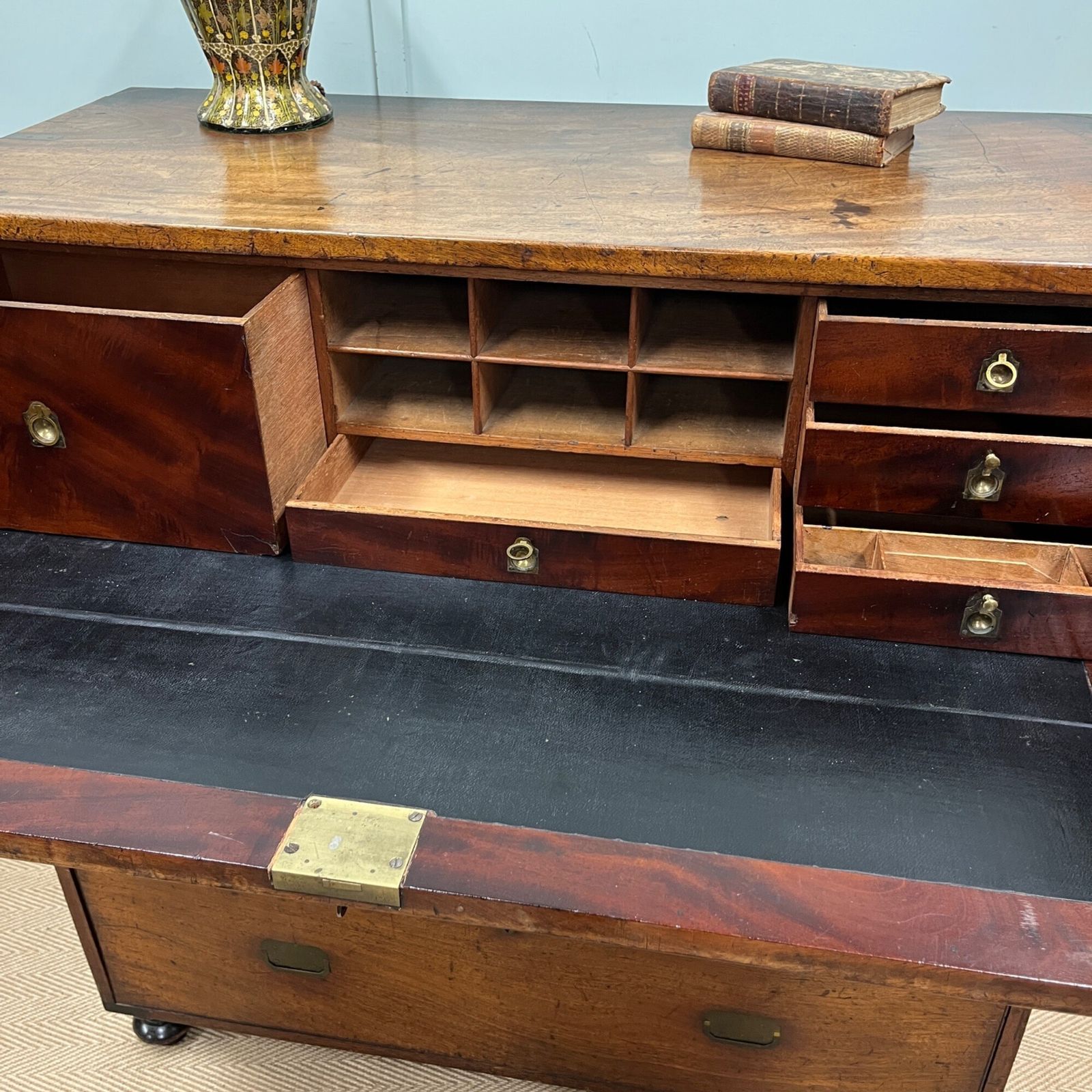 19th Century Campaign Secretarie Chest Of Drawers photo buy