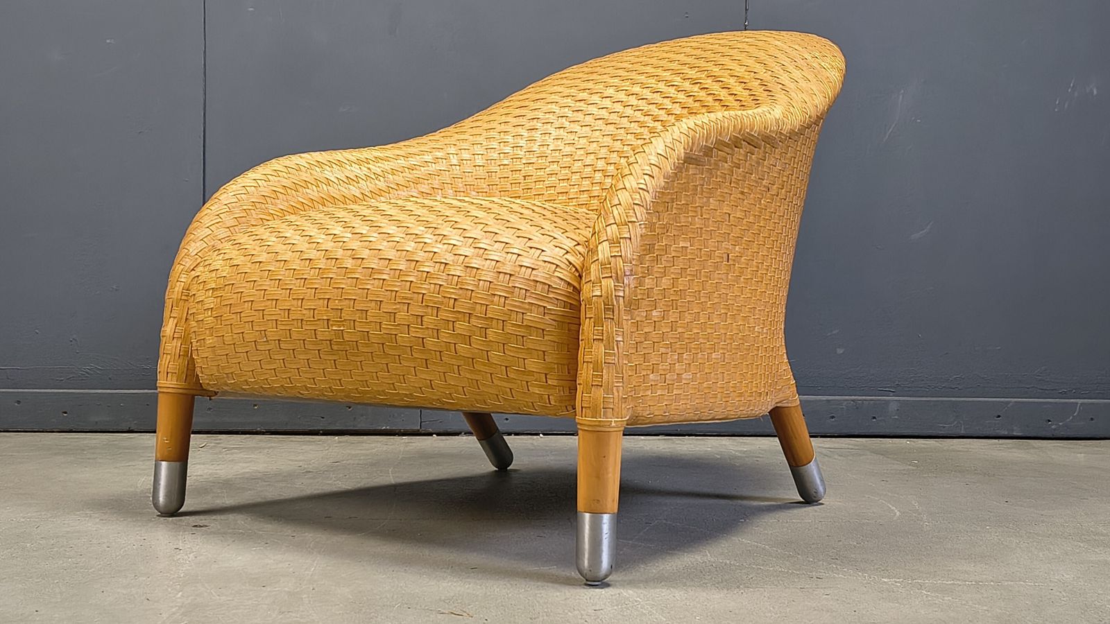Antonio Citterio Braided Leather Armchair, 1980s photo 1150.0
