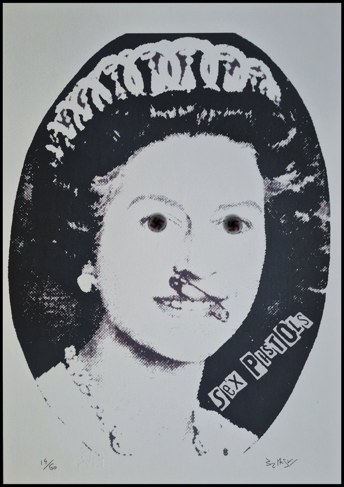 Banksy * Dios Salve A La Reina * 50 X 35 Cm * Litografía * Limitada # 14/60